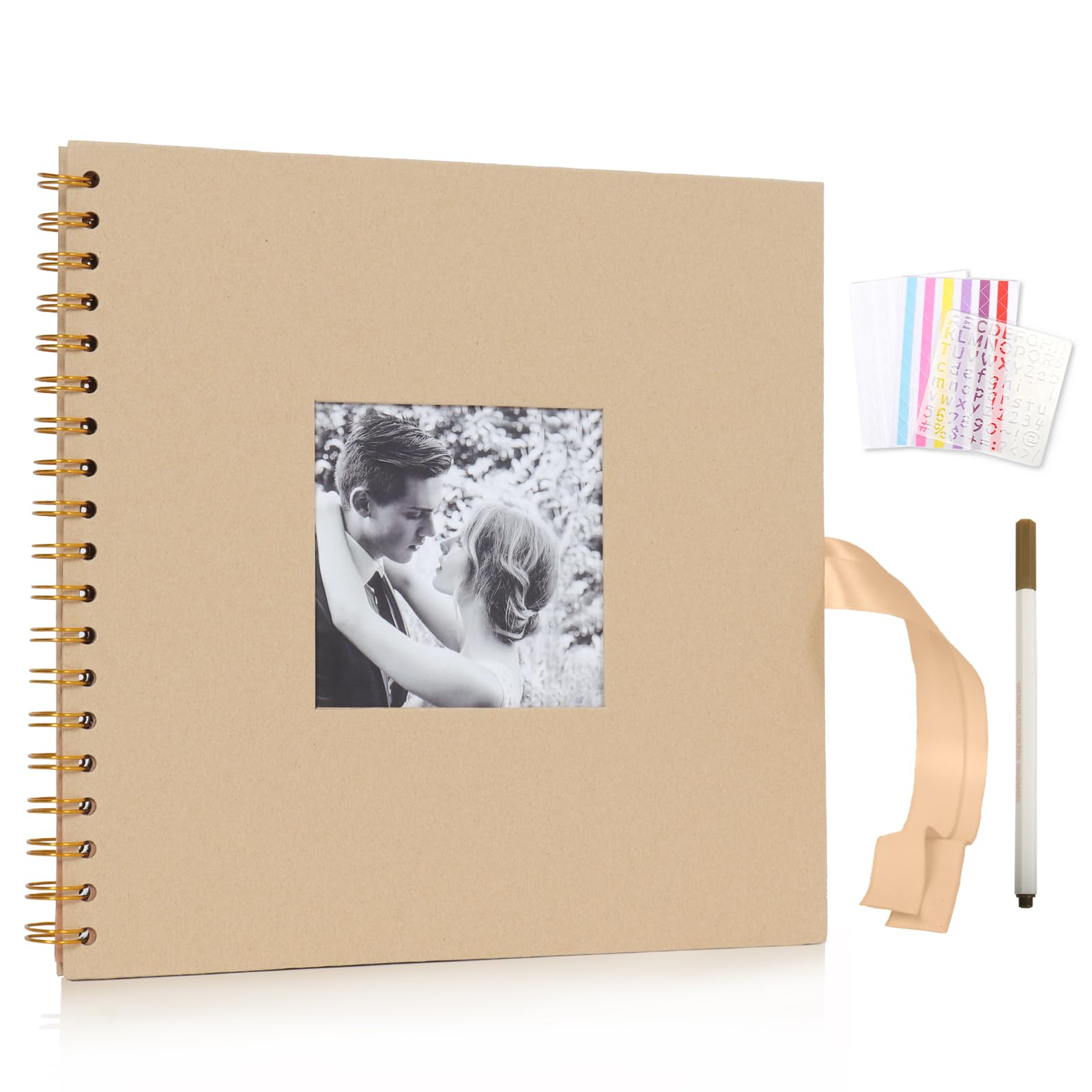 Scrapbook Album DIY with Sleeves - Cowhide 12Inch-image-ba9a5a84-a835-456b-9dd6-4fffef7720eb-102843