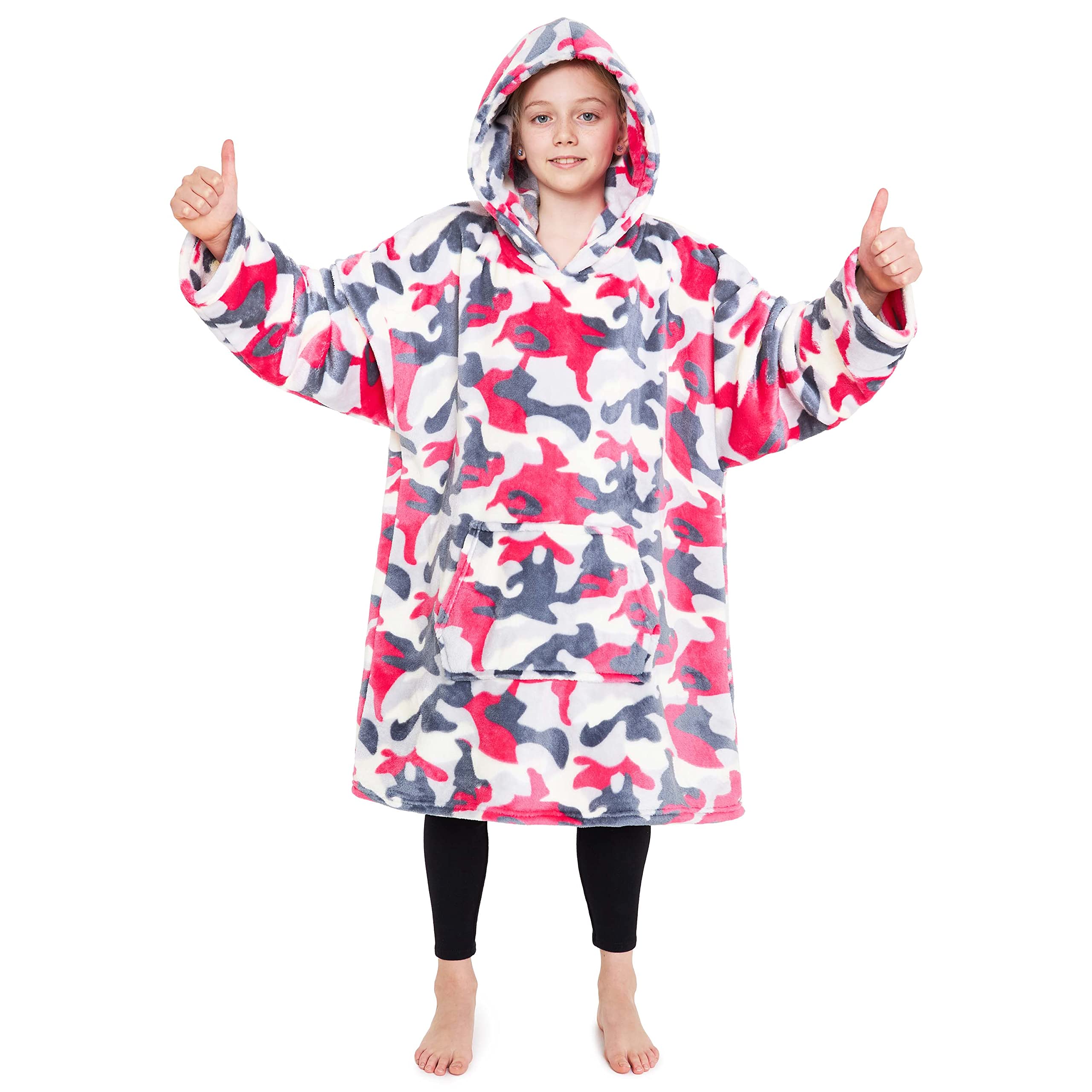 Girls Sloth Hoodie Blanket - Pink Camo-image-fbb77609-34af-41ff-be6c-c04096c1fe82-80992