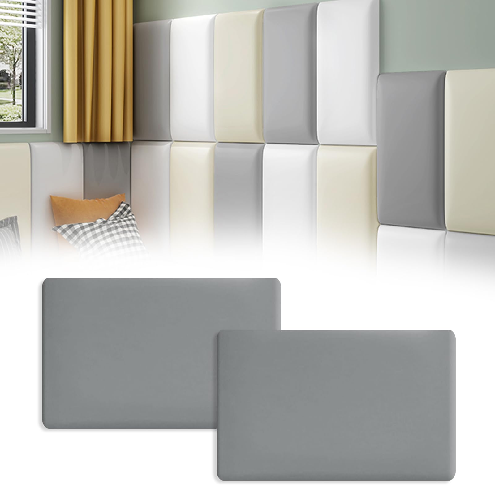 Wall Cushion Pads Anti-Collision - Grey 40x30cm-image-9102e2e8-f5ff-4128-8e10-cebb583e1f23-114605
