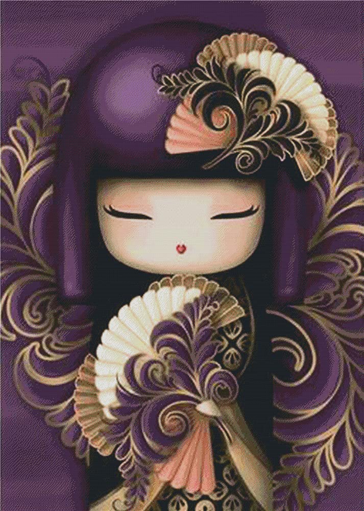 Embroidery Cross Stitch Kits with Printed Pattern - Ideal for Beginners, Cartoon Doll Design-image-bb2295fb-0af2-4c63-ac47-edddd840b0d5-65484
