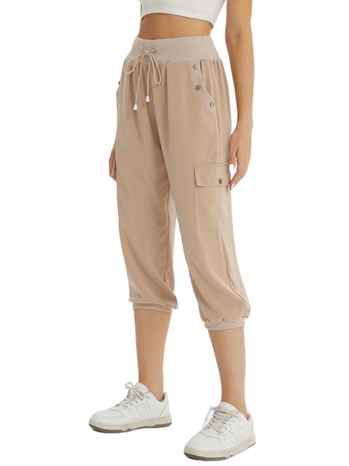 Cargo Capri Cropped Trousers - Beige L 12-14-image-f5544d5f-5197-4758-8de2-edb2774822d9-80459