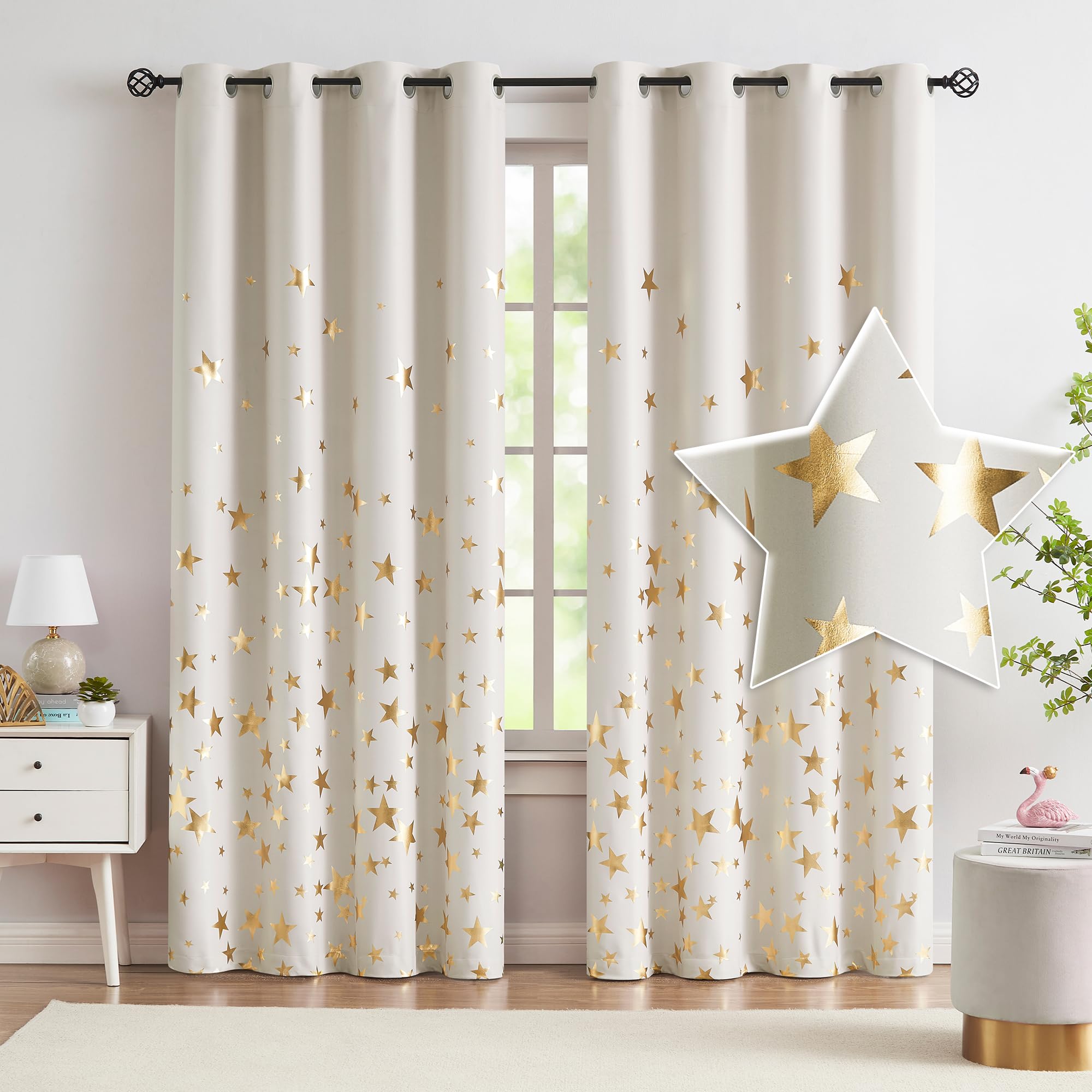 Thermal Blackout Curtains 2 Panels - Ivory 50x90-image-817a8c4d-d708-4bdb-8c1e-4e9f57aa48f4-104569