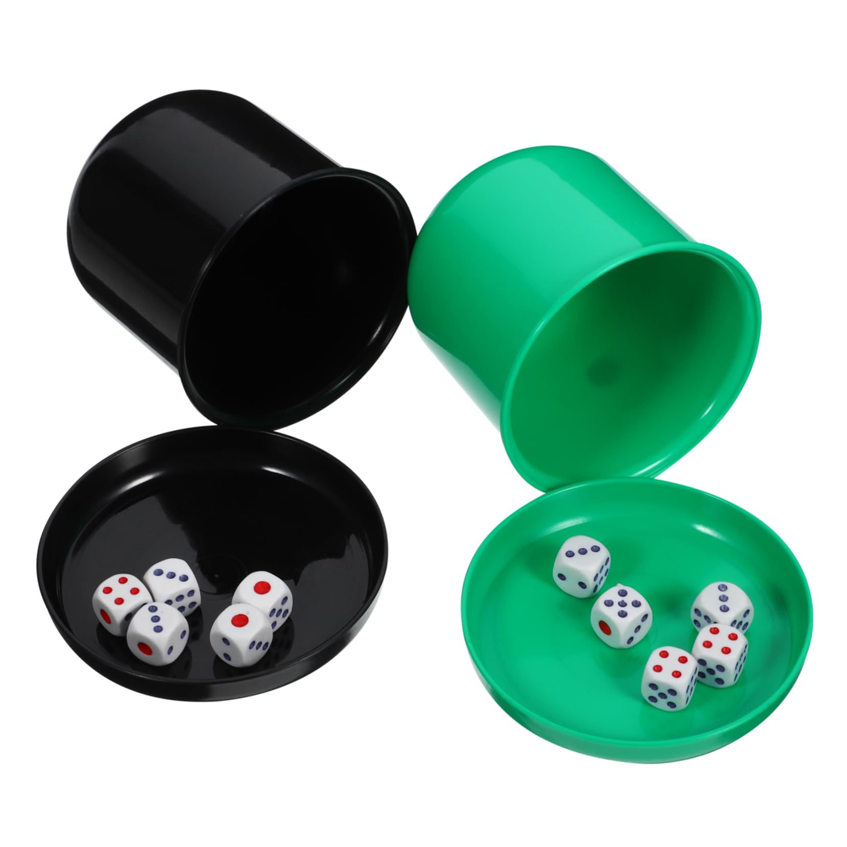 2 Pack Dice Game Set With Thickened Plastic Shaking Cups & 10 Dice