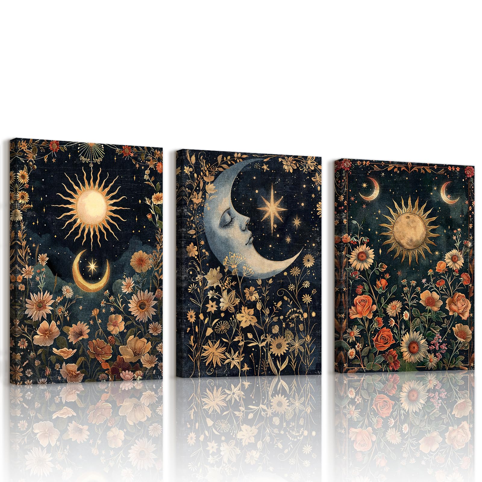 Islamic Floral Canvas Wall Art Set of 3 - Islamic Floral 40x60cmx3-image-9695ae3e-b694-4102-900d-e12ae8f0efdb-2277