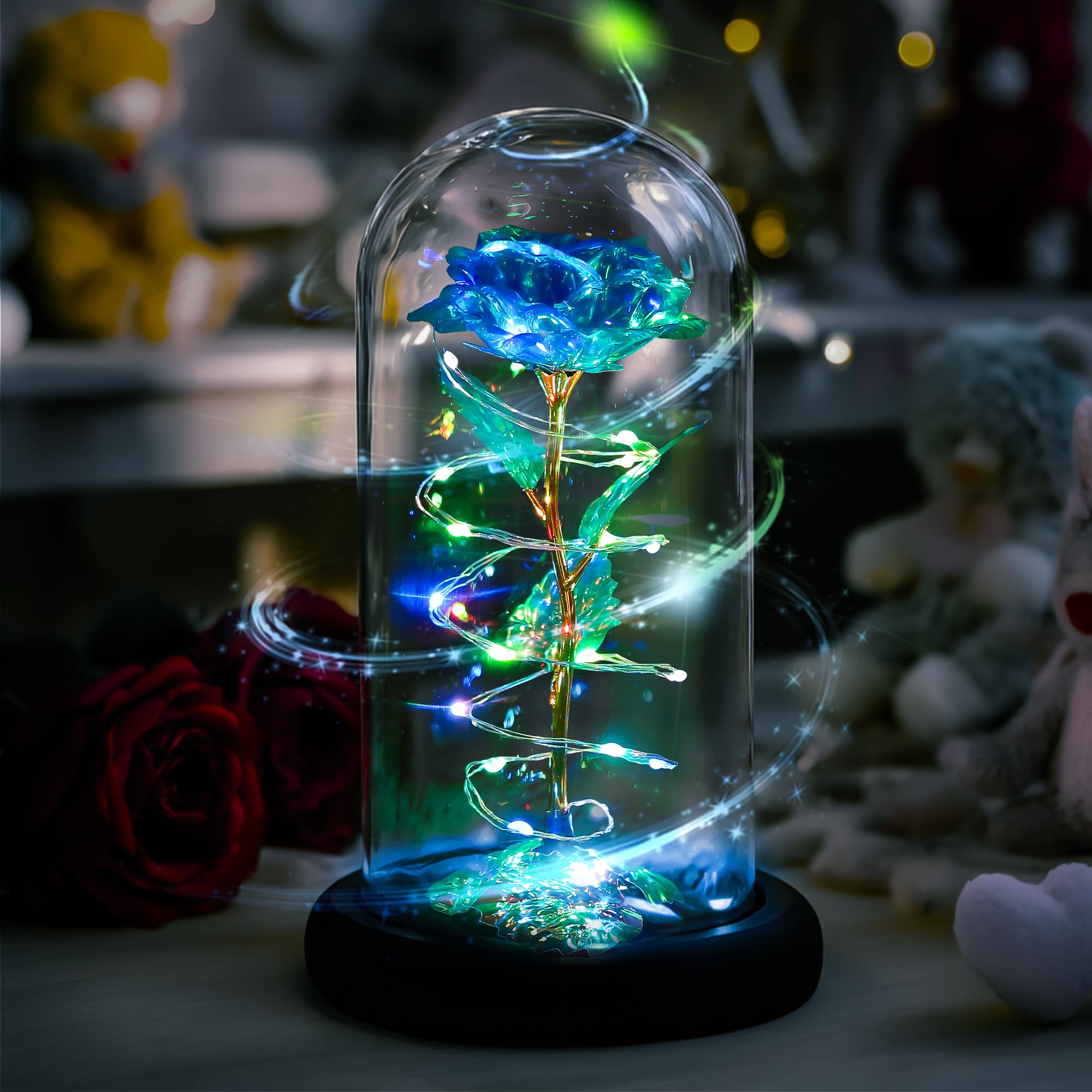 Rotating Christmas Flower Gift,Birthday Gifts for Blue Glass-image-3e038020-ed35-44fd-bda4-08d565201800-64773