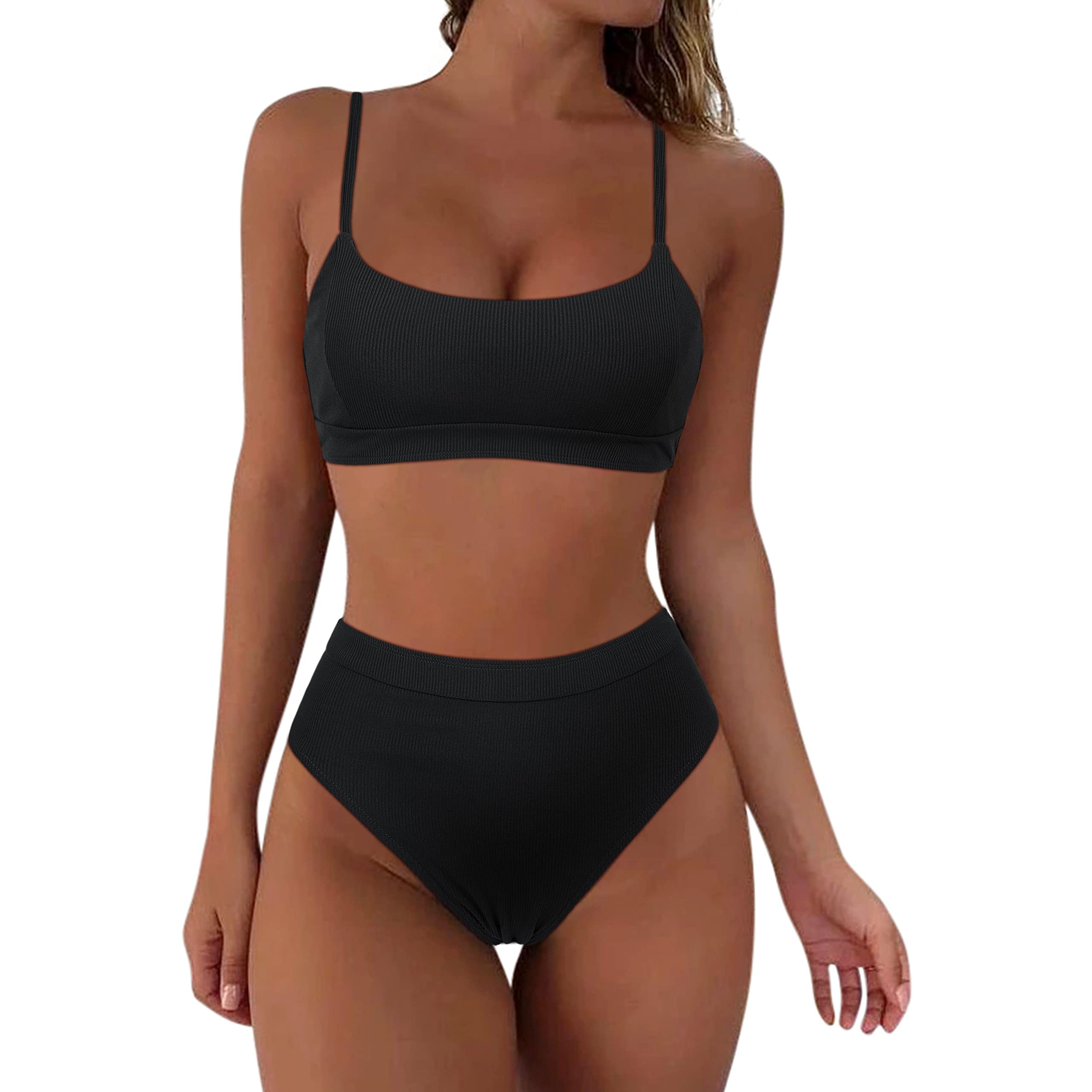 Women's Ribbed Bikini Set 2 Piece - Black XL-image-adc7dc06-1f86-47cd-9132-77416bbd58e9-94899