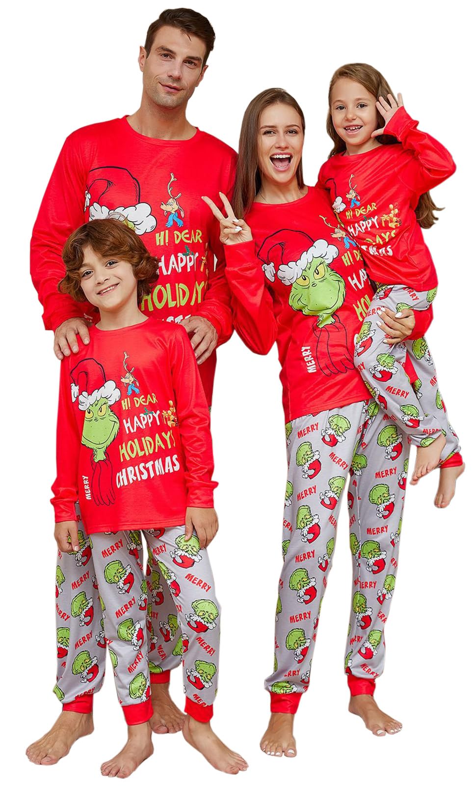 QTUN Family Matching Christmas Pyjamas Set Holiday Grinchmas Xmas-image-88989d85-4635-43f5-9e6c-8b20c76efd1a-55165