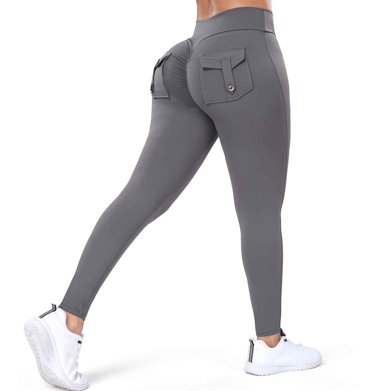 Women's Scrunch Bum Cargo Leggings - Grey L-image-90594f26-a2f7-4510-b1bd-13e4d01aebfb-119047
