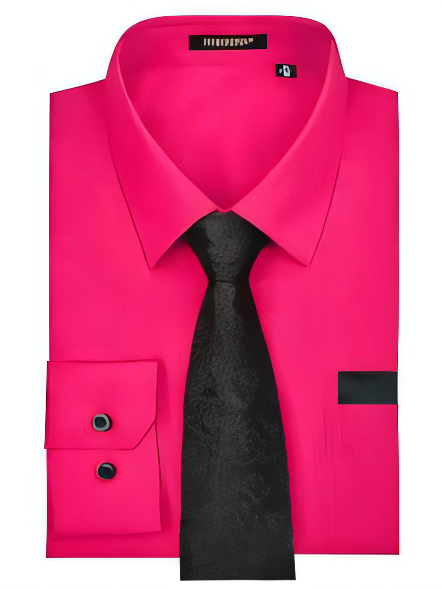 Men's Formal Shirt & Tie Set - Hot Pink M
