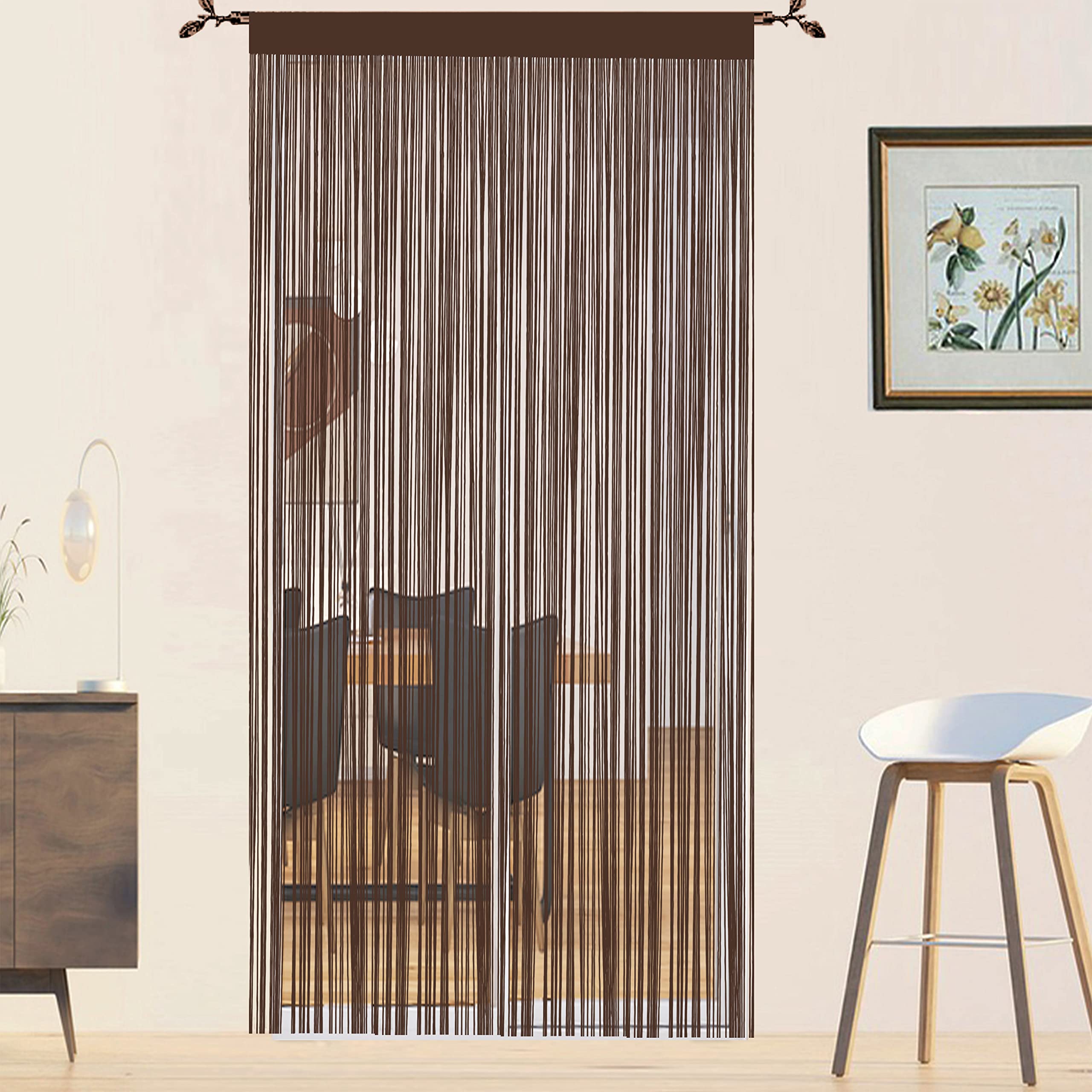 Fly Screen Curtains for Windows & Doors - Room Dividers & Décor, Coffee 90x200cm
