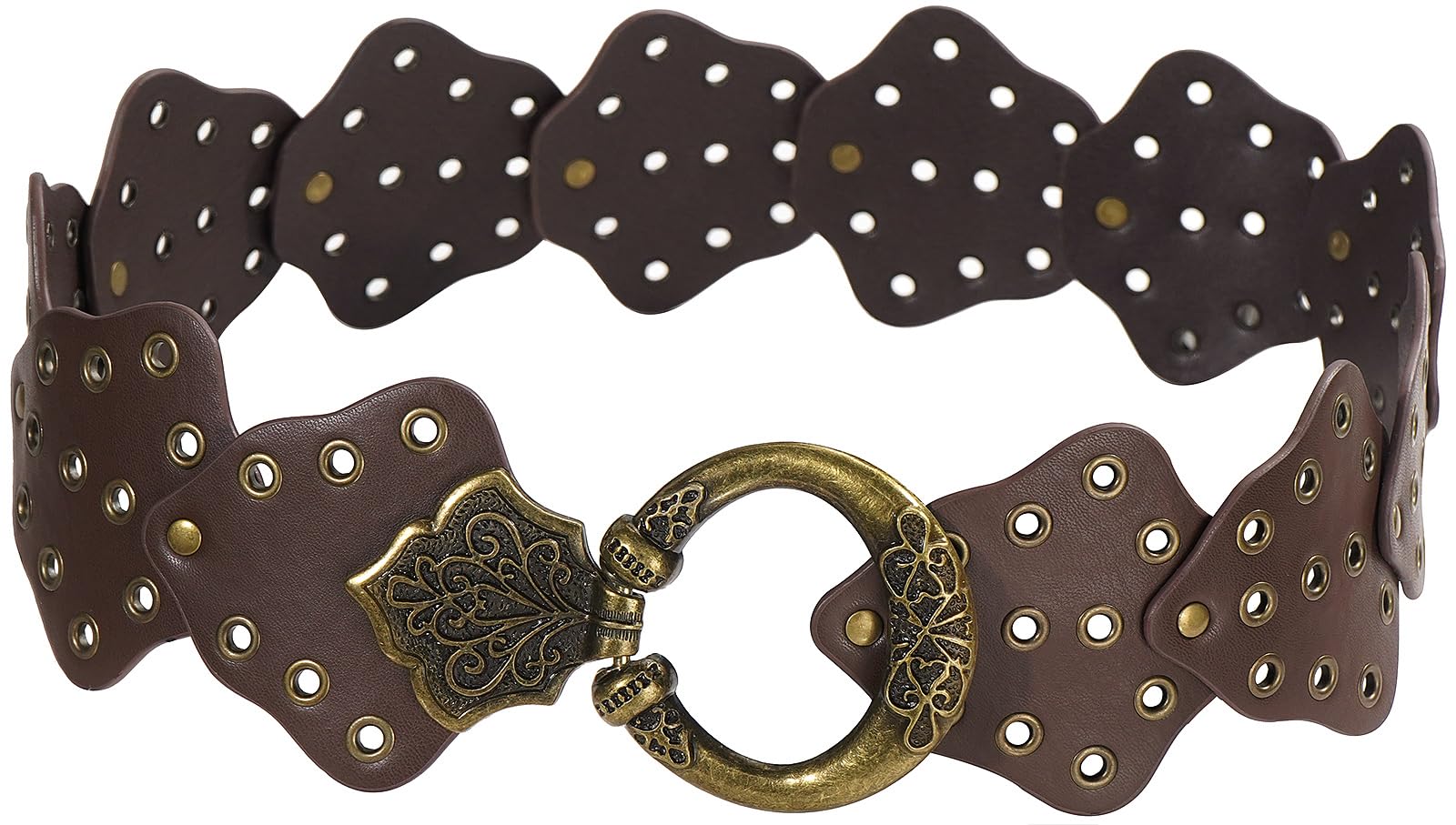 Leaf Brown S Vintage Leather Wide Disc Belt for Women - Western Style Waist Belt-image-4046d2fc-7492-4d63-b192-71ef391ab96a-50432