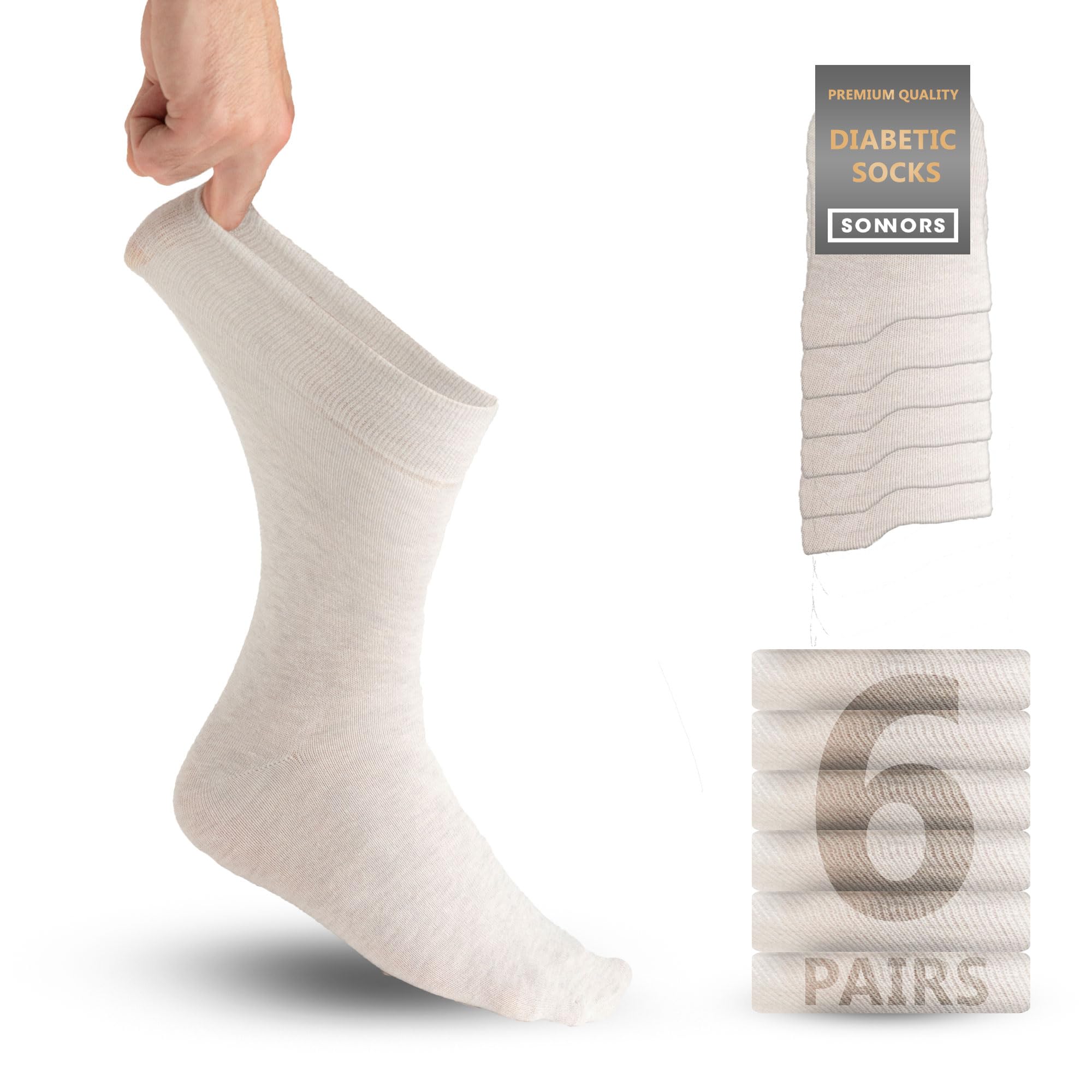 Neuropathy & Diabetic Socks - Grey UK 6-8-image-e3969493-eaae-4f90-bd54-aa1c9a6135c6-92903