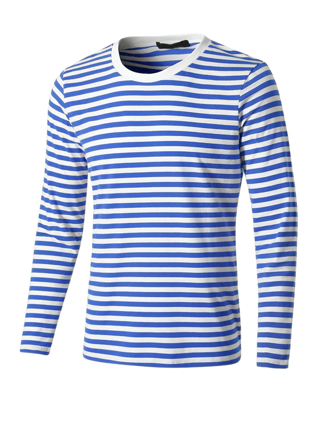 Men's Striped Cotton T-Shirt - Blue and White 34-image-df7a0d58-97c2-4172-8039-70109f6d85ed-100831
