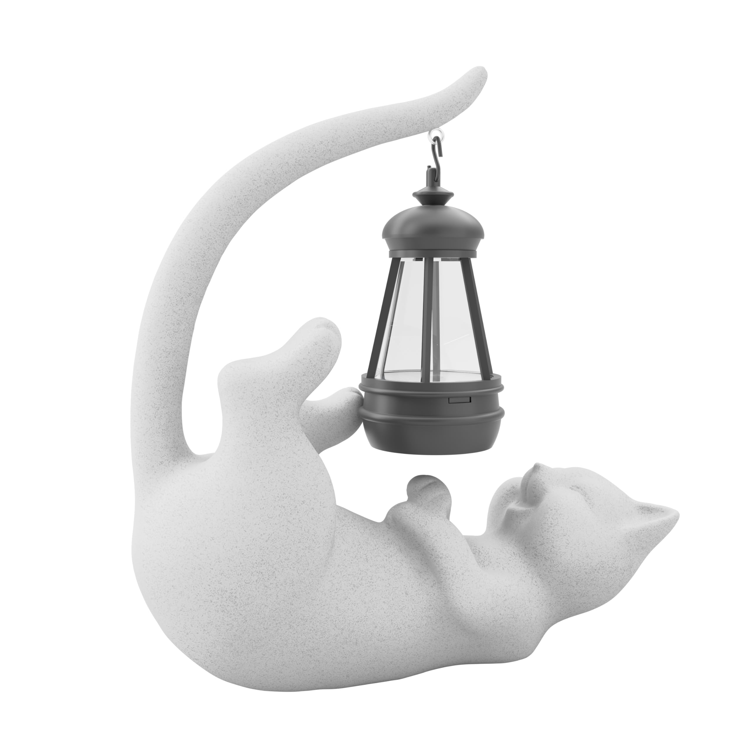 Solar Garden Resin Cat Light - White Lying-image-66543db4-3831-4fa9-8943-467e57054e04-105785