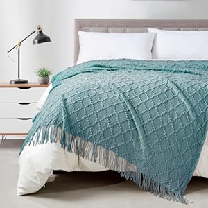 Knitted Throw Blanket Soft and Decorative - Jacquard-Blue 127x178cm-image-c00128f5-ac24-4c34-a1ba-e0fed73a5490-101966