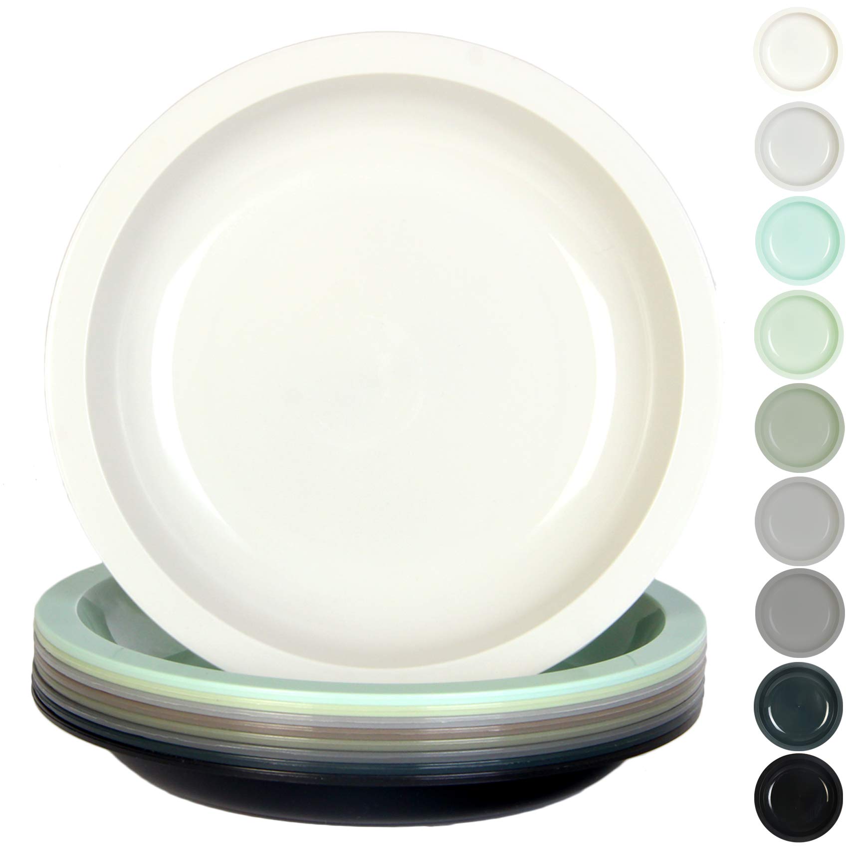 Youngever 9 Pack 20cm Urban Coloured Plastic Plates for Kids & Toddlers, Microwave & Dishwasher Safe-image-a3f5eb20-4cc7-49f9-81b4-d28c44e09a76-29436