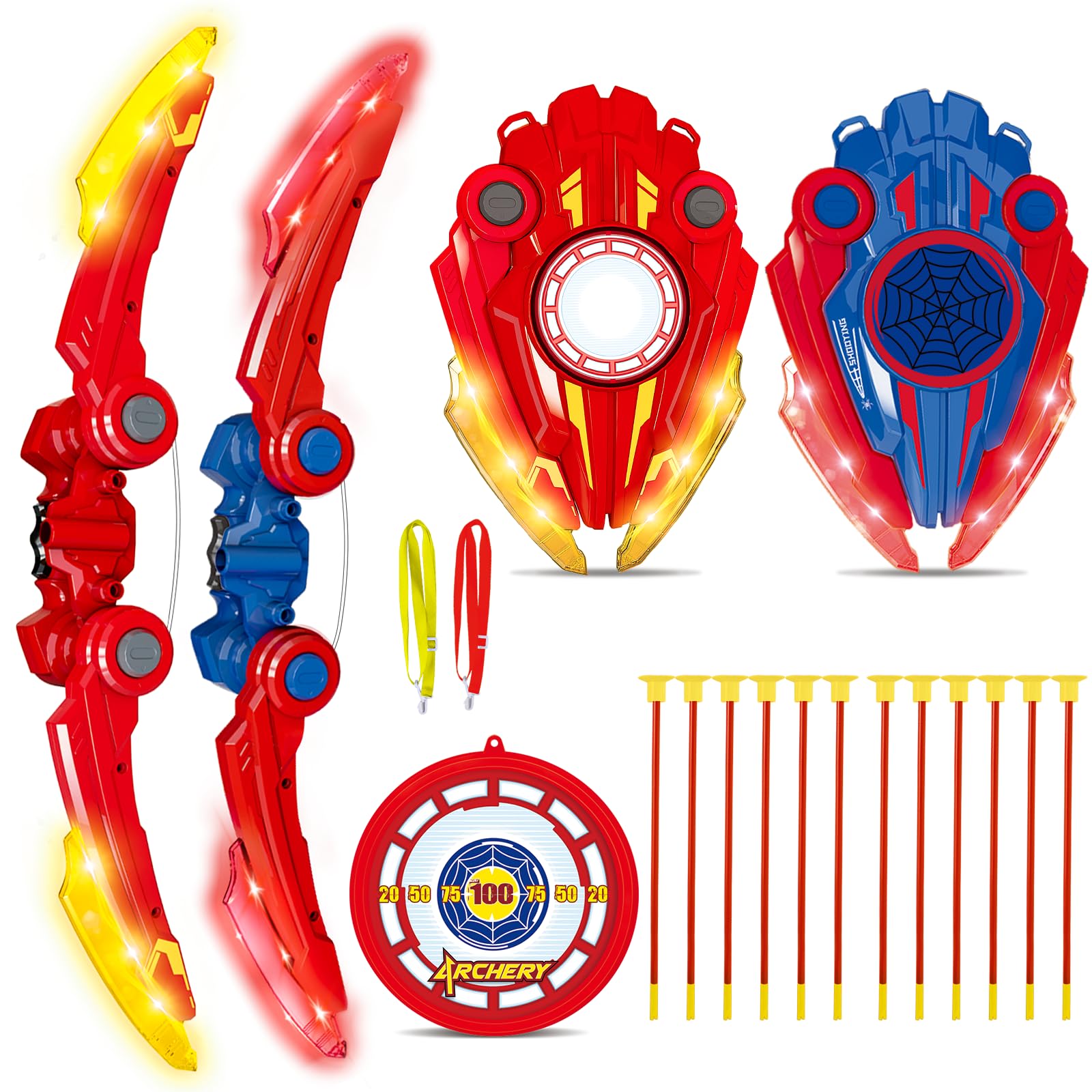 Kids Bow and Arrow Set, LED Light Up Archery Toy 2 12 1 3-12, Red Blue-image-bf54c7d9-d832-4f02-a16c-058926df2591-37131