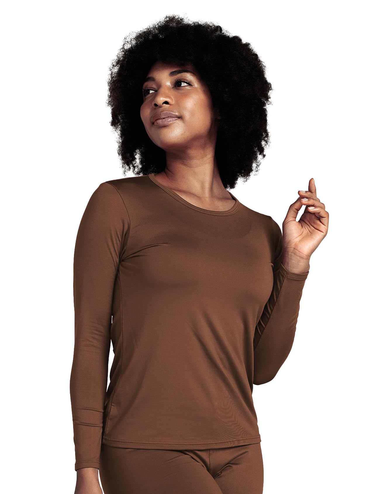 Women's Thermal Top Fleece Lined - Brown XS-image-a1143639-beec-4bd2-9b93-ea81c280fff3-104237