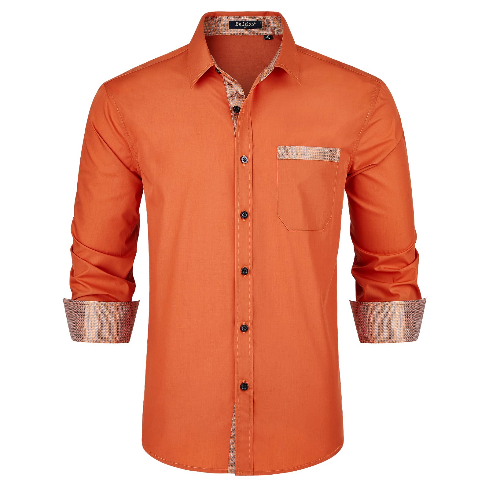Men's Long Sleeve Dress Shirt - Orange 3XL-image-db7ce2b5-8bbf-4f5b-9da4-693b3e923575-103496