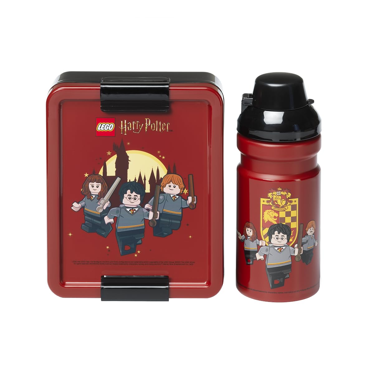 LEGO Harry Potter Gryffindor Lunch Set - Red & Grey, 390ml Bottle & Box, Dishwasher Safe-image-fde365f2-8e8a-41b1-9d01-6a6e6a7f33f8-60550