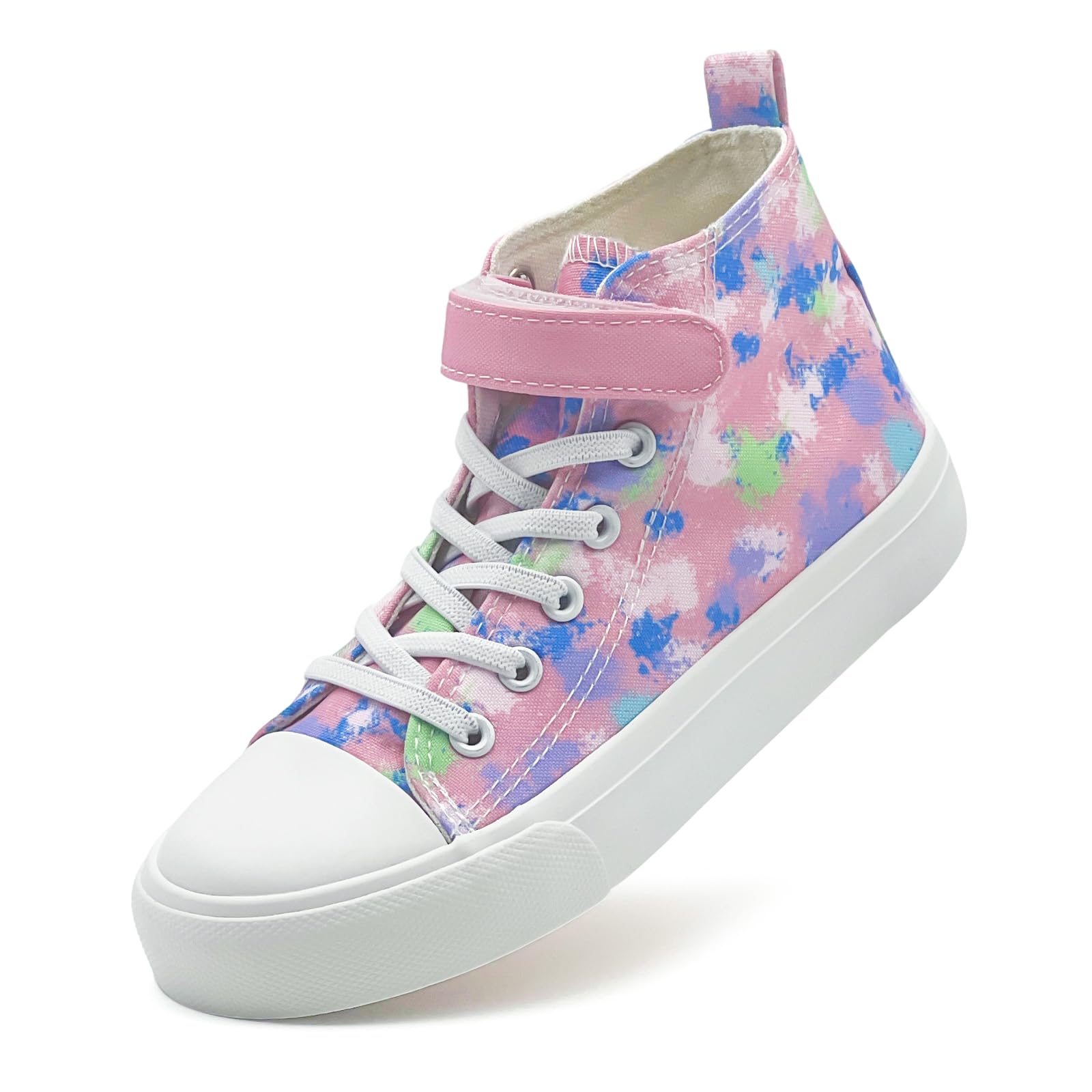 Kids High Top Trainers - Pink Rainbow UK 12-image-c9ab54d7-67cd-492d-a3ed-92745a74f841-107726