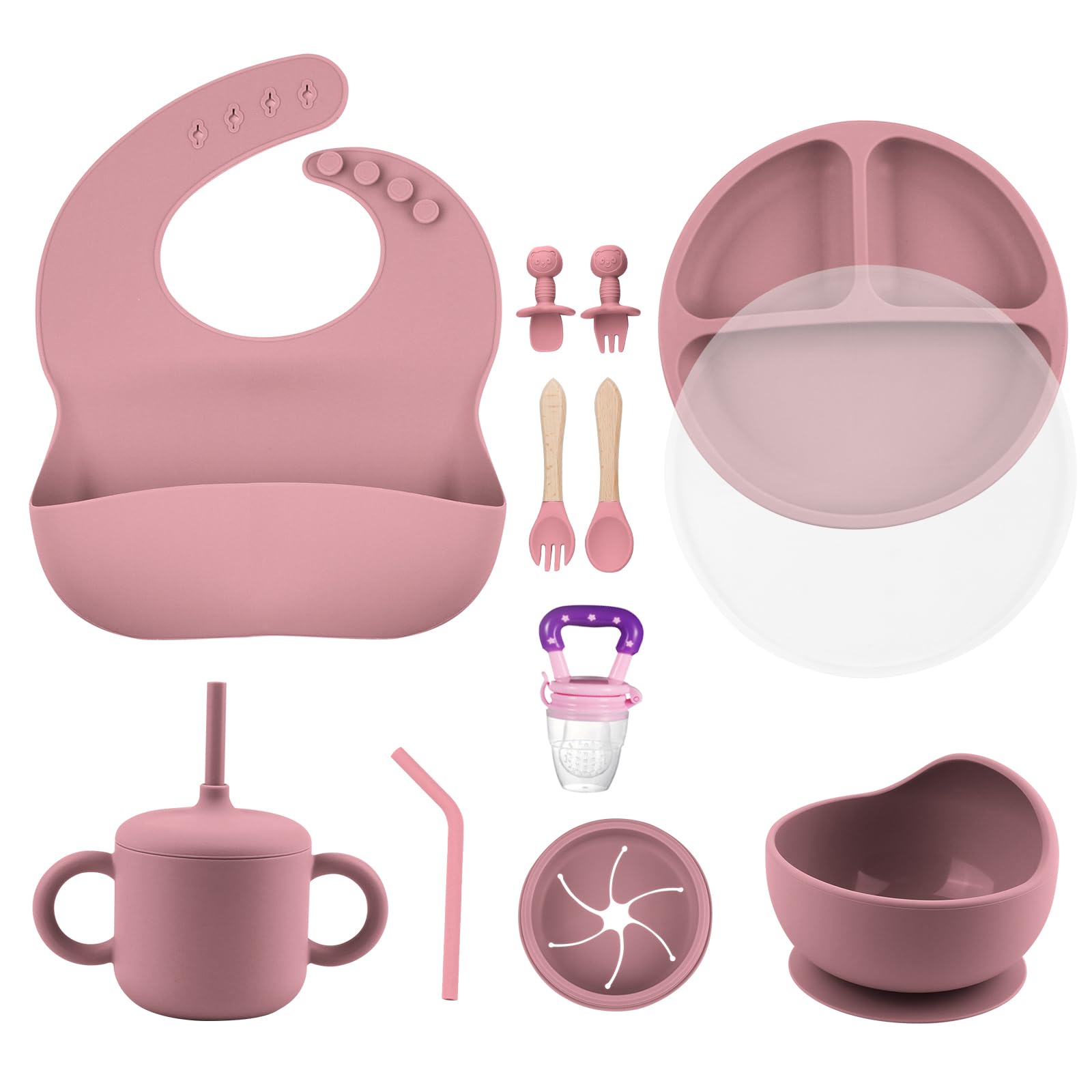 Baby Feeding Set with Suction Bowl & Bib - Pink-image-23e9a71e-2143-4b47-a1bd-ef67476b9841-113619