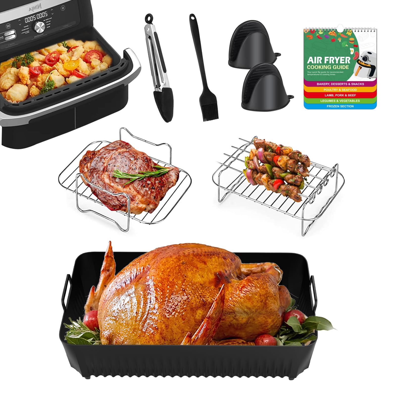Silicone Air Fryer Liner Set - Large-image-103887ff-1908-43f3-bb20-99c797ed76e0-90267