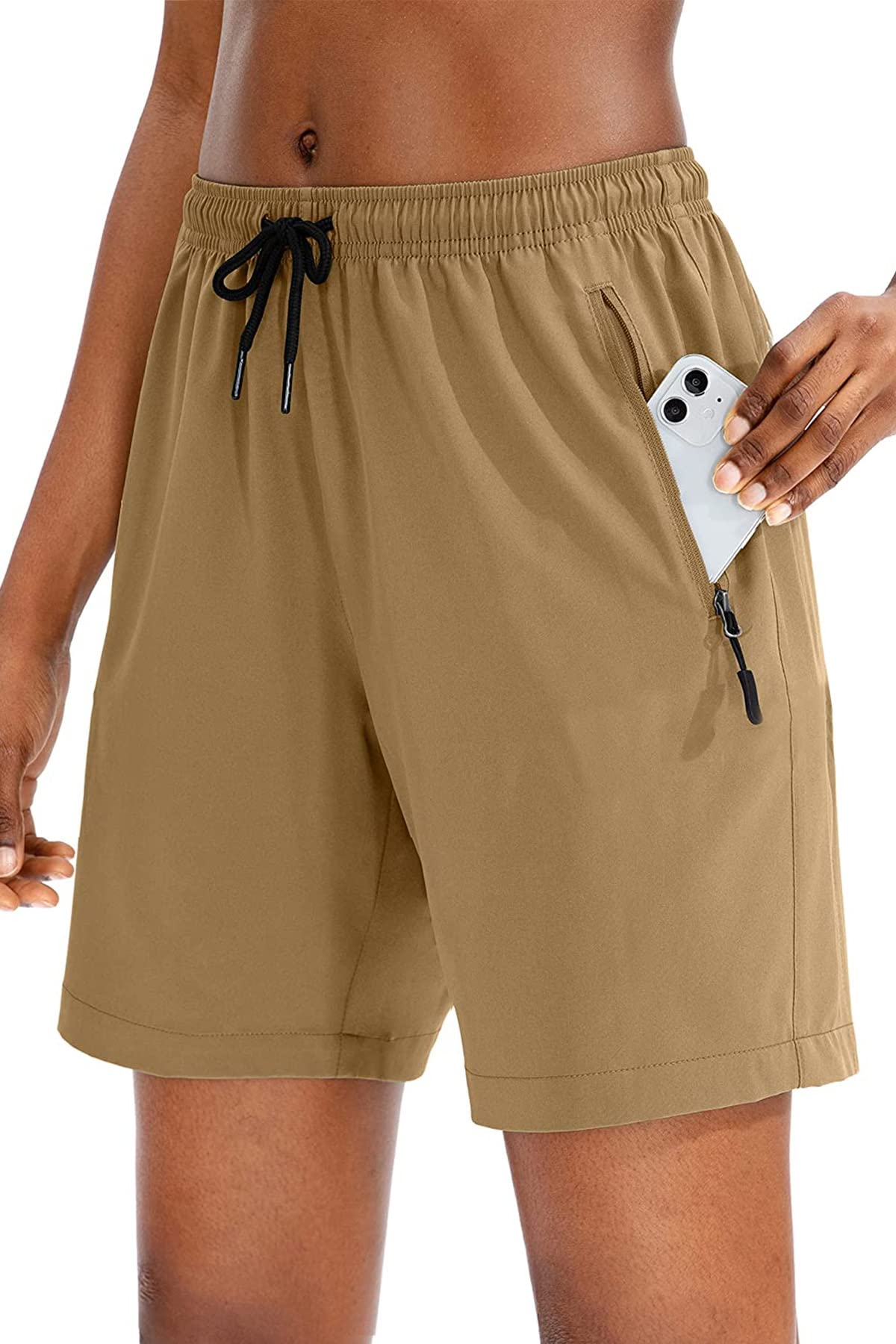 Women's Running Shorts Quick Dry - Khaki S-image-fad6ab06-3258-4255-a1c7-26d6bb61c3eb-105837