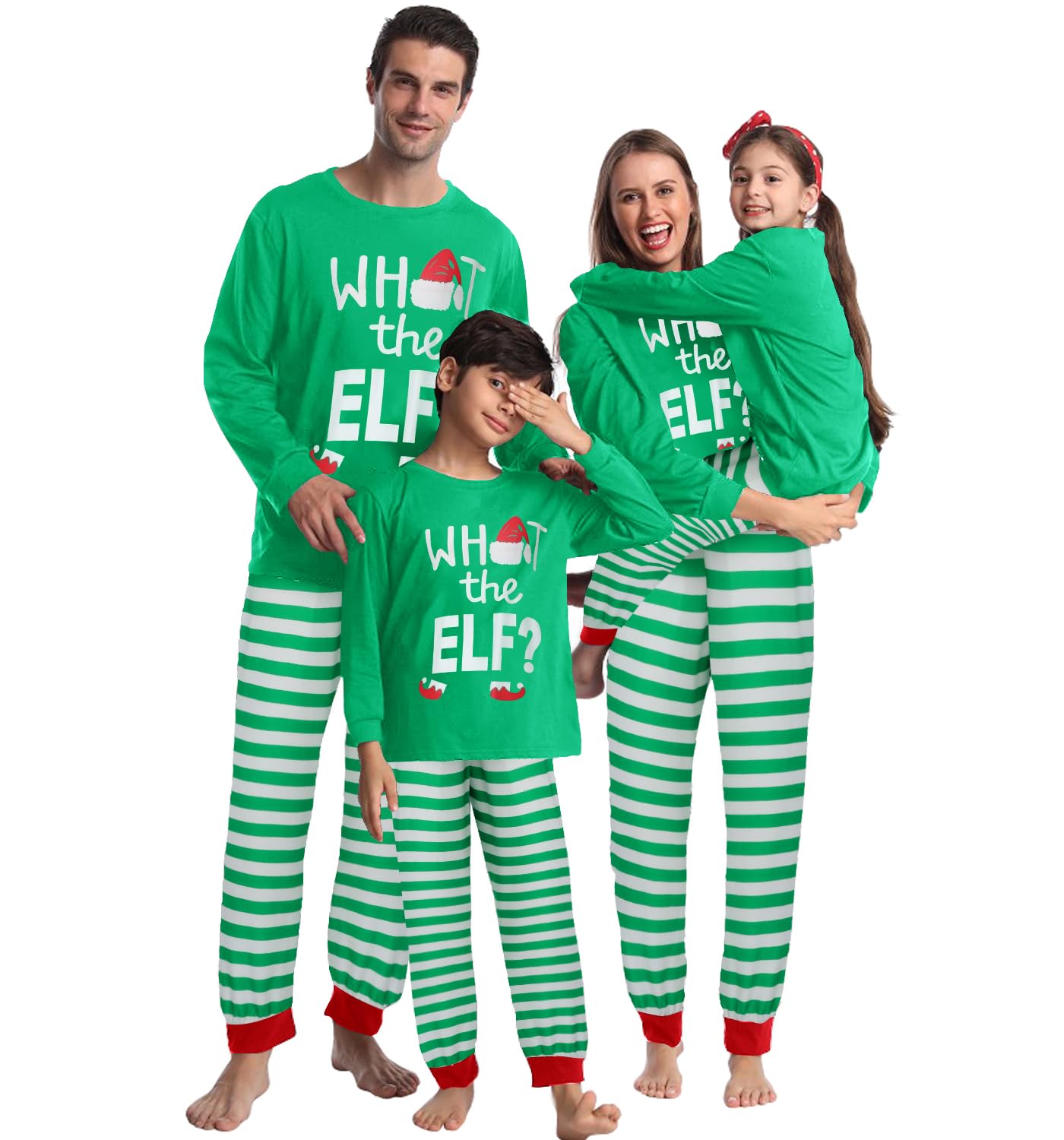 ENJOYNIGHT Christmas Family Matching Pyjamas Set - Long Sleeve, Green Line, Kids 8-9 Years-image-c45f9a14-347c-4586-a0b4-56baedde99f8-55238