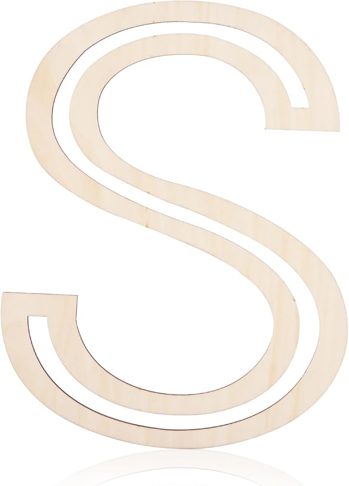 12 Inch Unfinished Wooden Letter for DIY Crafts, Wall Decor - S-image-4b96021b-92e1-4661-8ba9-49718a297e0a-68168