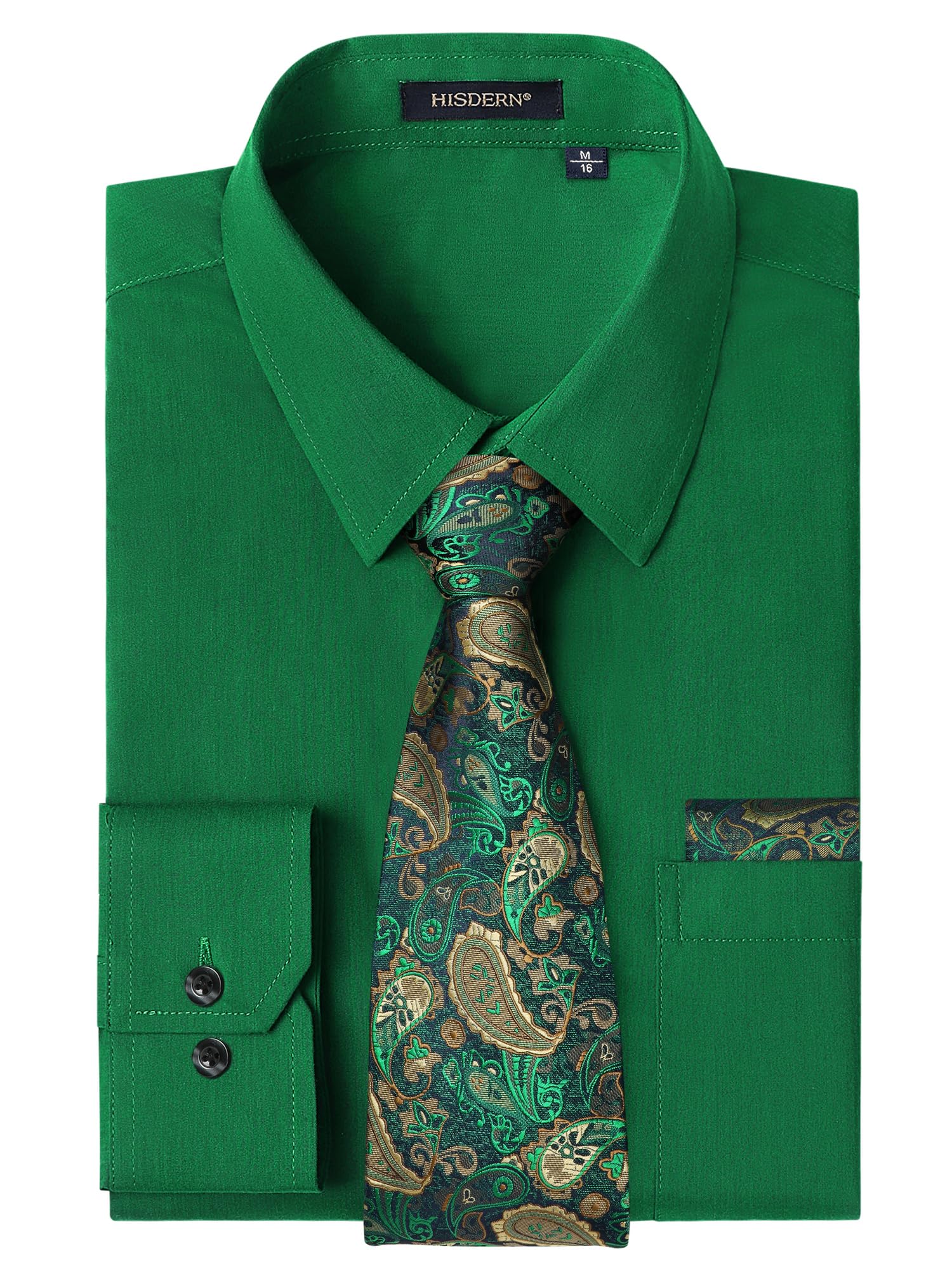 Men's Dress Shirt & Tie Set - Green S-image-bccd7585-11c5-4b01-af81-1088f932b2d2-103740