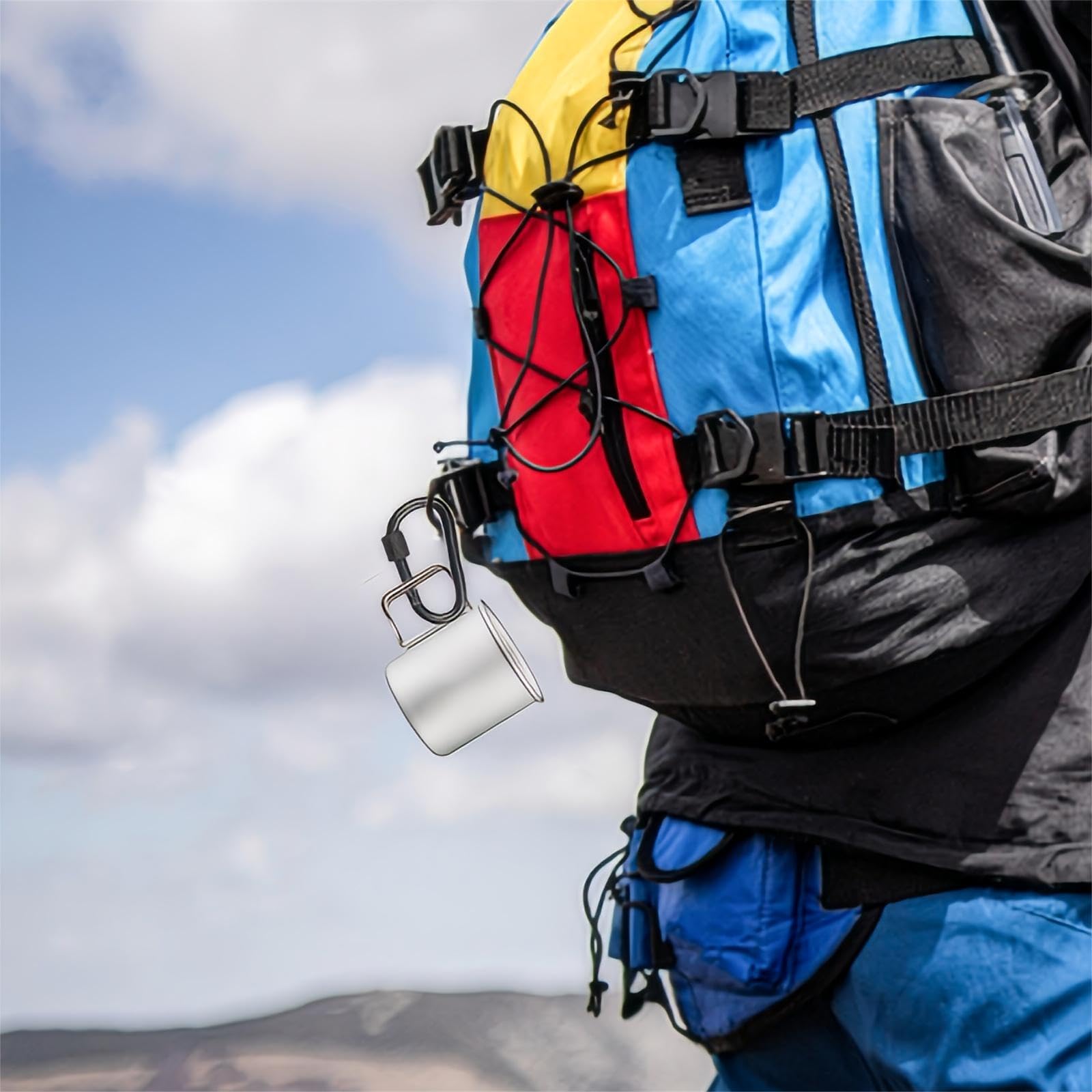 Carabiner In Alluminio A D - Clip Leggere E Resistenti Per Zaini, Campeggio E Escursionismo - Foto 13