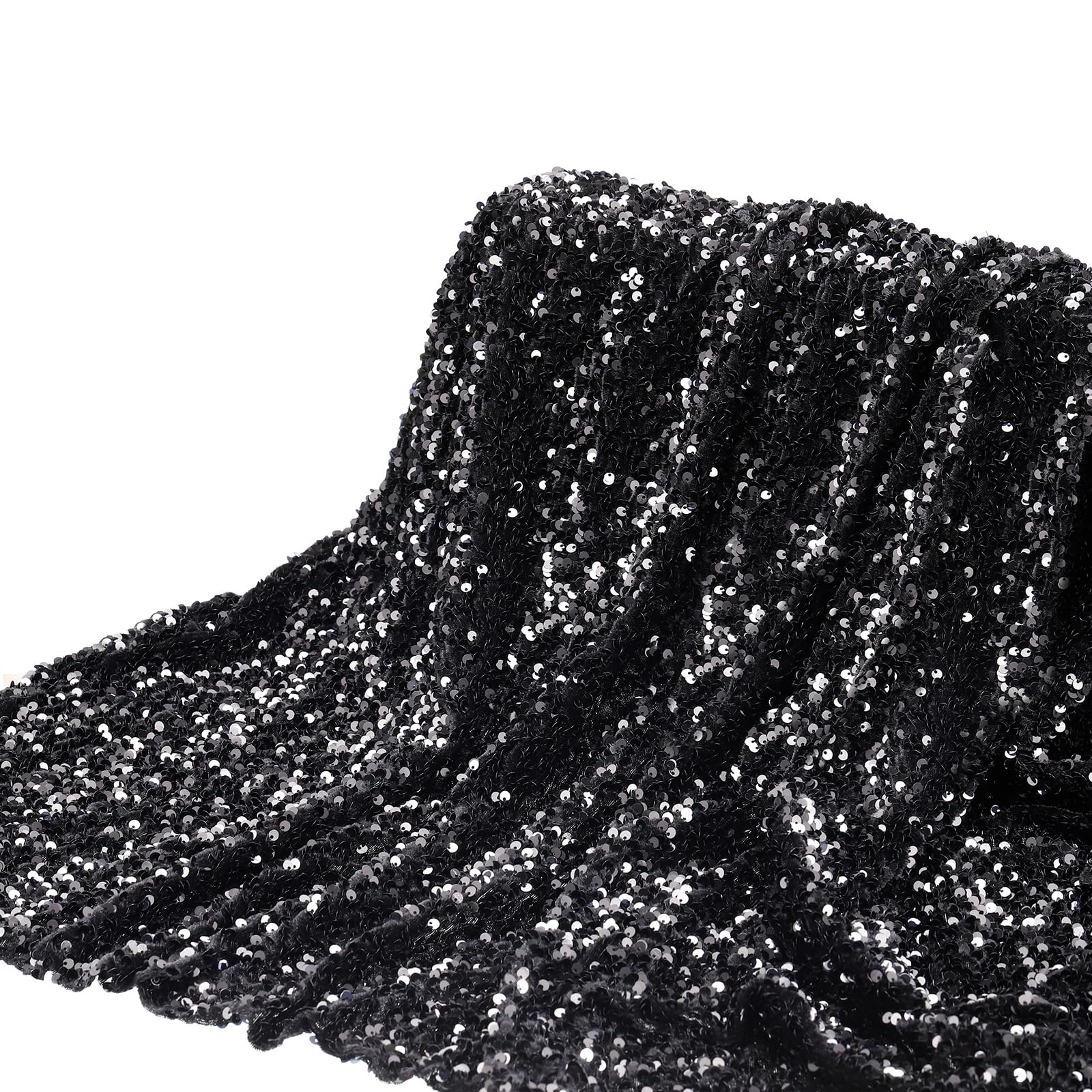 DMiotech Yard Sequin Fabric Velvet Sparkly Iridescent 2 Black 4ft-image-8bcc3afa-9a5c-4d92-9278-6a8e6f91c945-63229