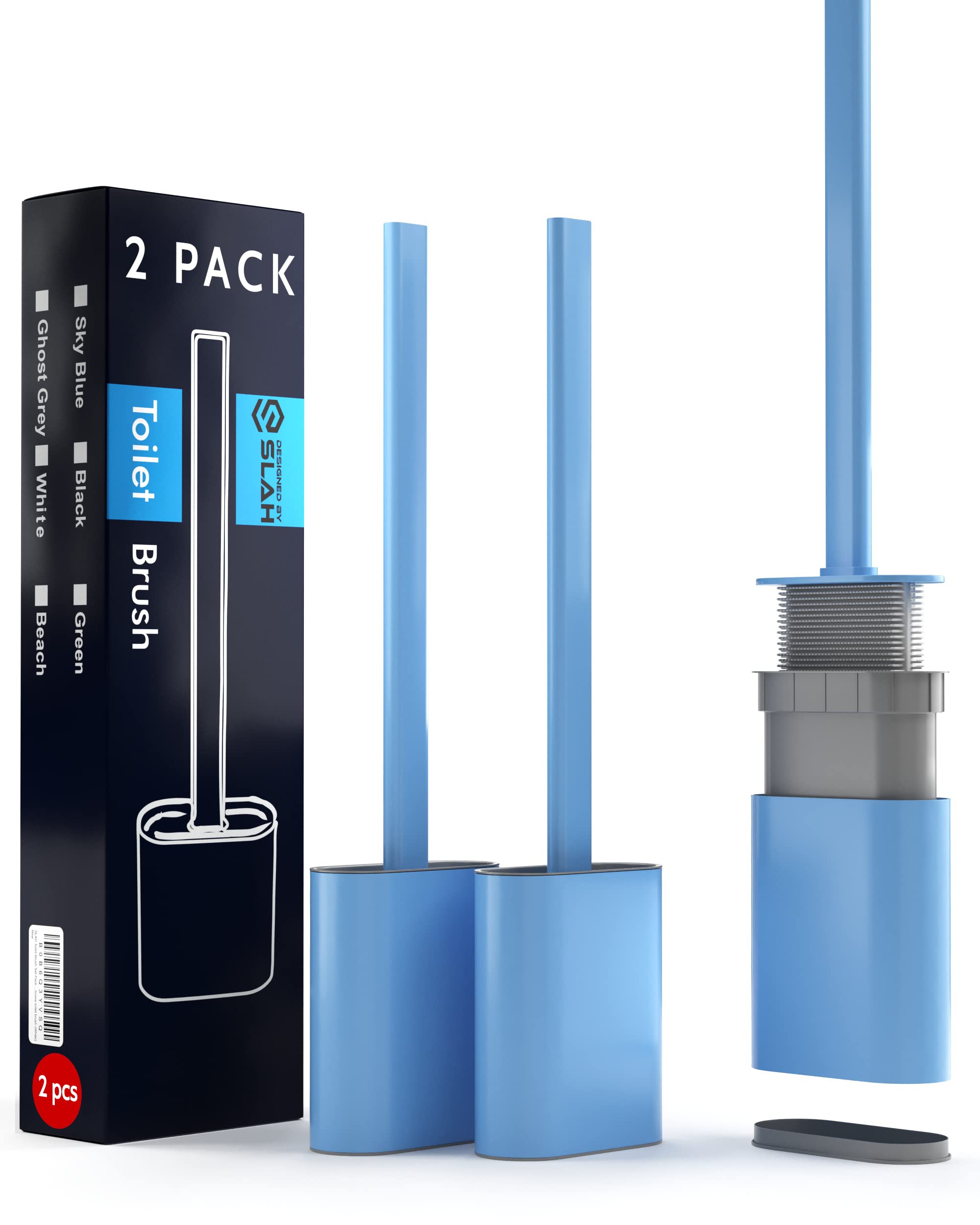 Sky Blue Silicone Toilet Brush Set with Non-Slip Handle & Dripless Base - SLAH-image-647deefb-f9a1-44dd-8caf-1fcdcf911a0d-56620