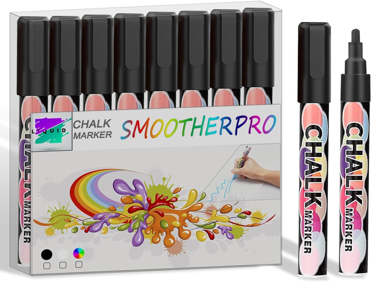 Vibrant Liquid Chalk Marker Pens | 8 Colours | 10mm Wide Tip | Erasable Blackboard Markers-image-0e1d79e6-408d-4a26-9290-1e977421ed3e-58652
