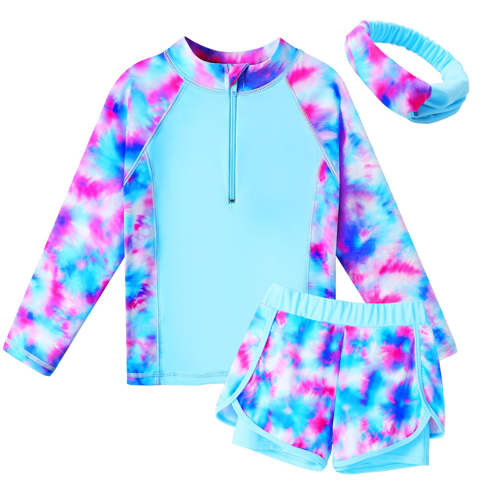 Girls 2PCS Swimwear Set - Tie Dye Blue 9-10Y-image-3aa7304b-d24b-4f48-83d1-d1464ef4b992-111865