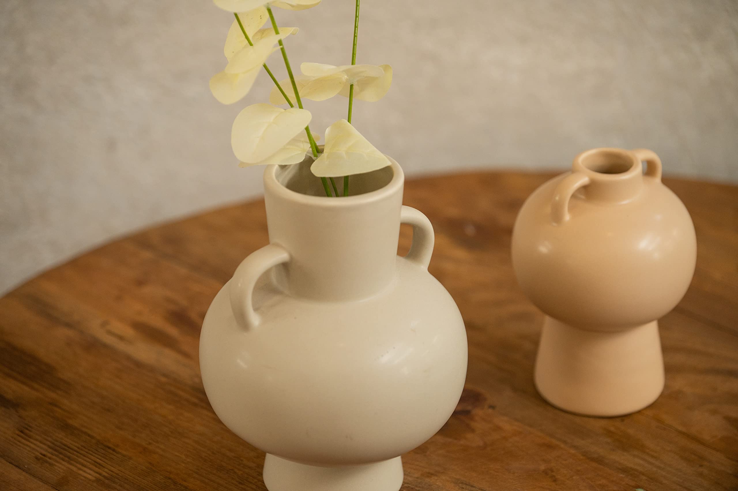 CEMABT weiße Keramik Vase Set-4 Kleine Vasen für Blumen, einzigartige CEMABT weiße Keramik Vase Set-4 Kleine Vasen für Blumen, einzigartige