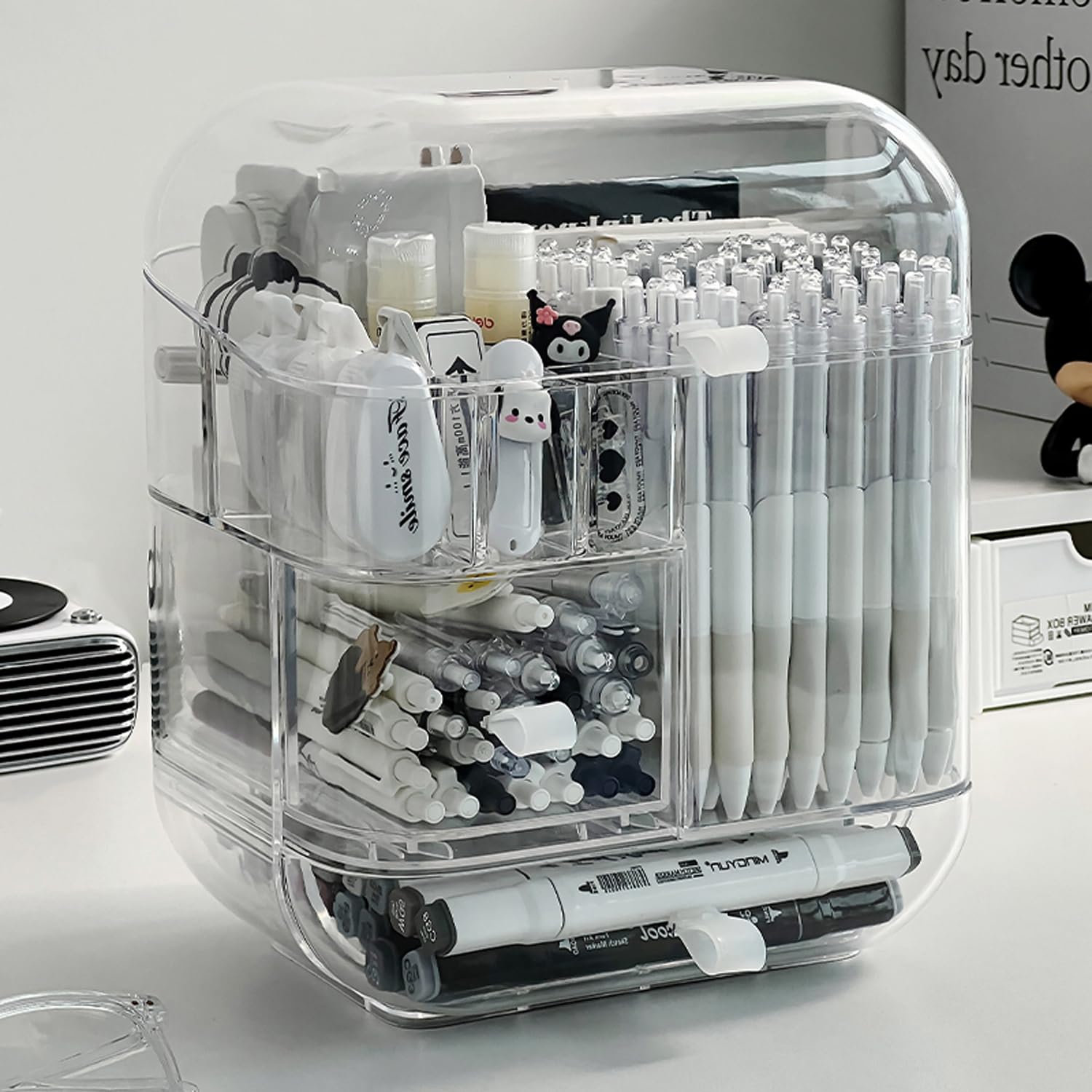 Acrylic Pen Organizer Desk Storage - Clear HR8392-image-b502c109-99d8-4b6b-81cc-6fd6892c6453-120902