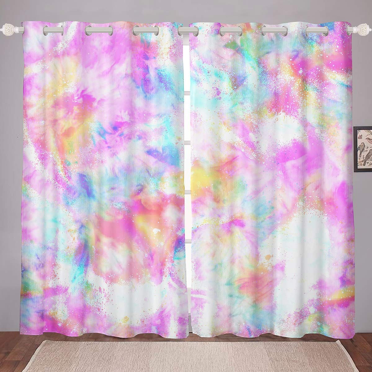 Boho Tie Dye Curtains - Multicolour W46xL54-image-712d07c8-63ec-4415-b888-84fab2e56bd3-113764
