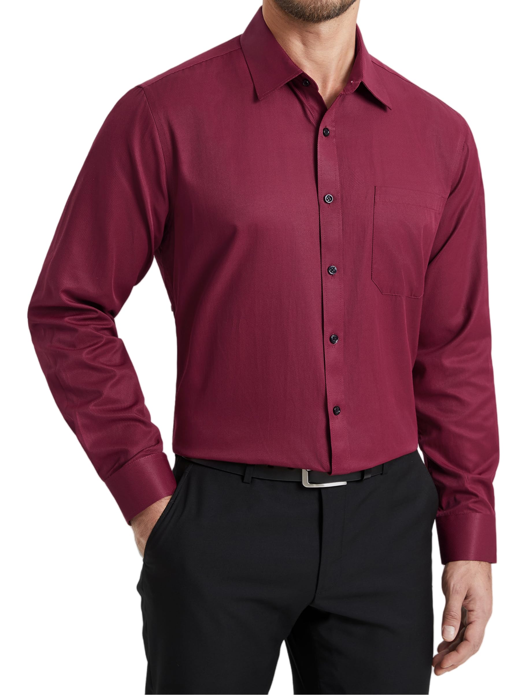 Men's Long Sleeve Formal Shirt - Burgundy XL-image-e7319869-cc10-4be9-9c26-b33c94e25e18-101777