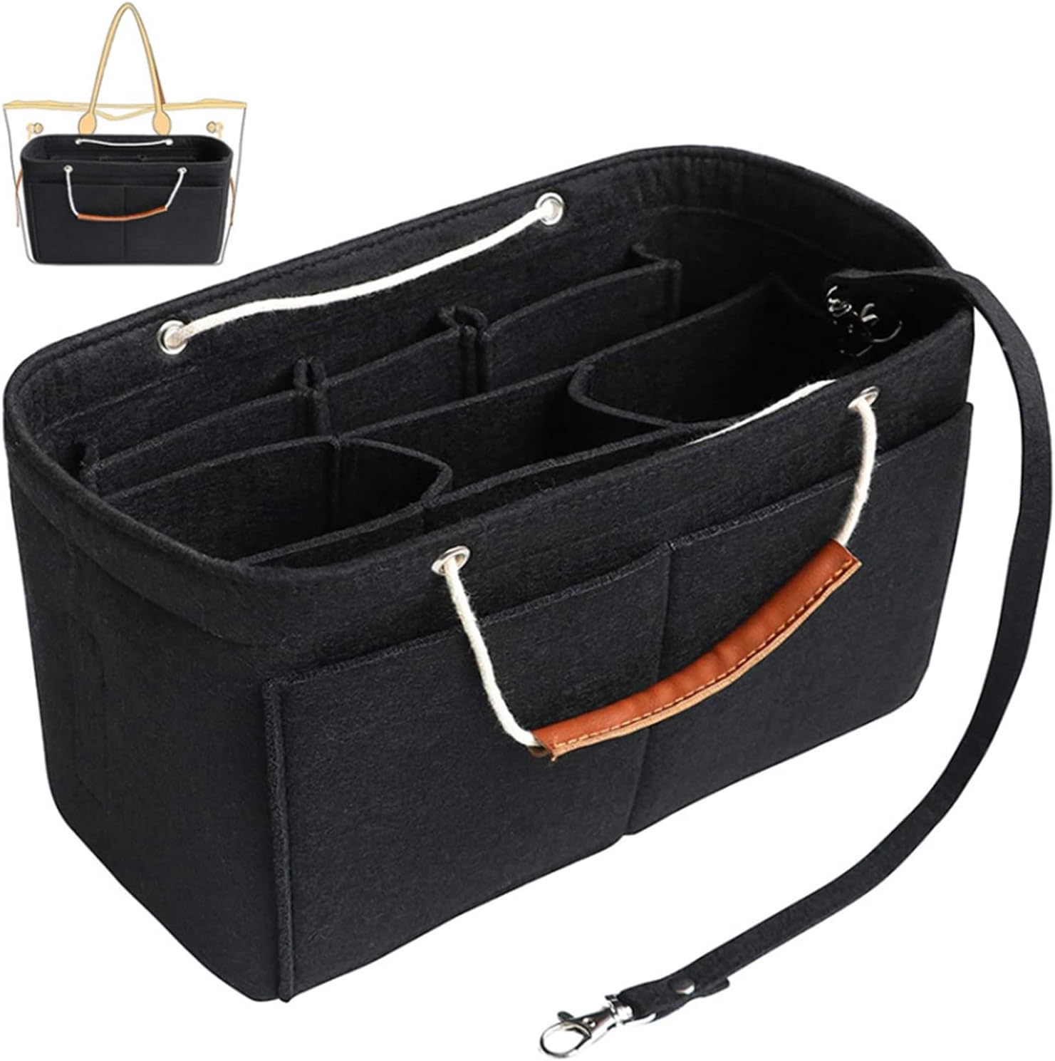 Tote Bag Organiser with 11 Pockets - Black L-image-00b9f54b-1e20-4d5e-935e-8ef5ab37fcbc-111403