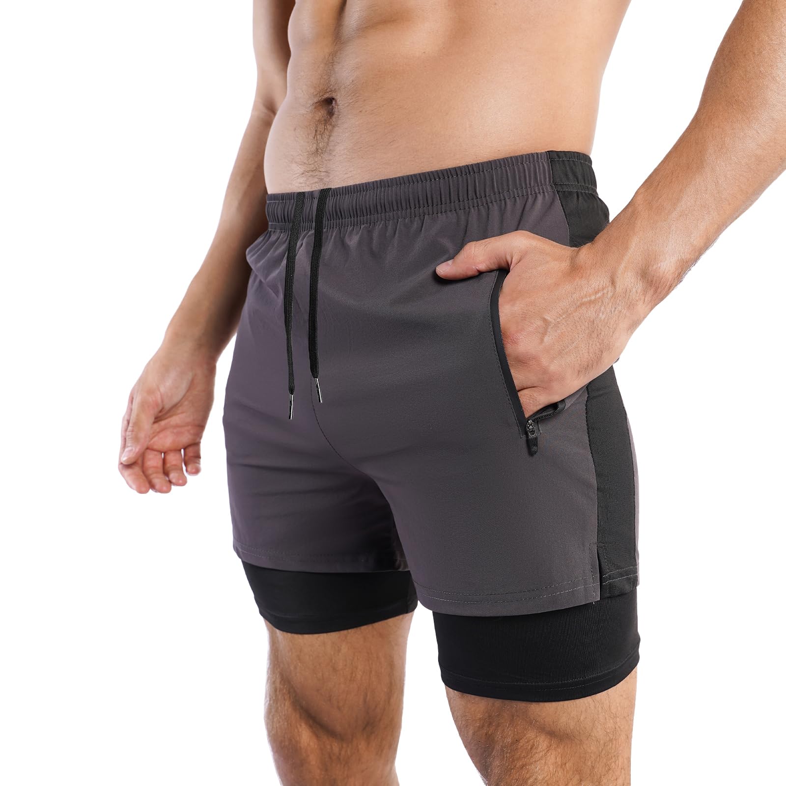 Donason Men's Running Gym Shorts Quick Dry Breathable in Workout 2 1-image-a7c66be7-6a3d-4a0f-9584-78a02d977175-59566