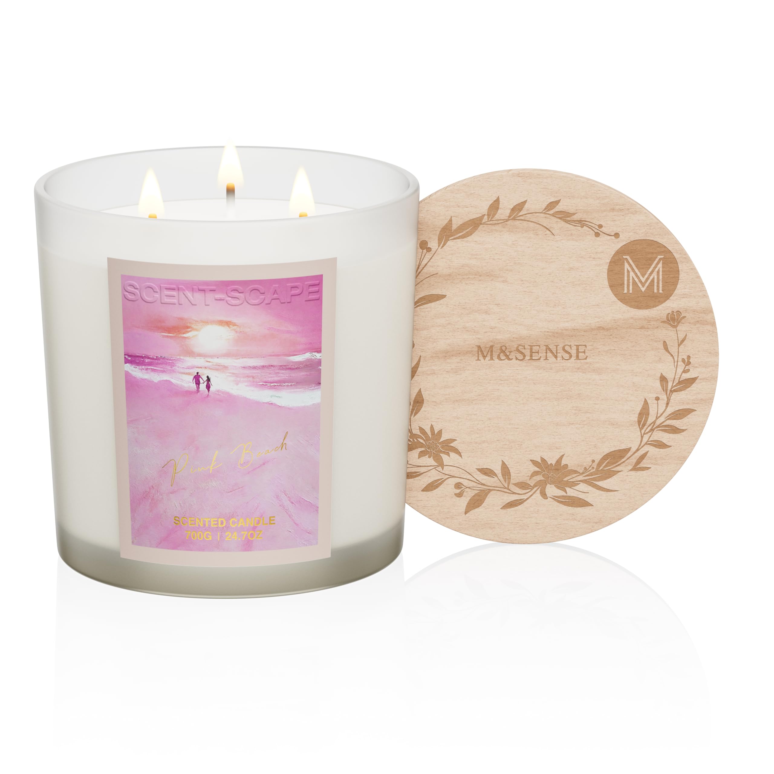 Large 3 Wick Scented Candle - Pink Beach-image-3485019c-2ae5-4ed1-9100-e34b032af61c-2200