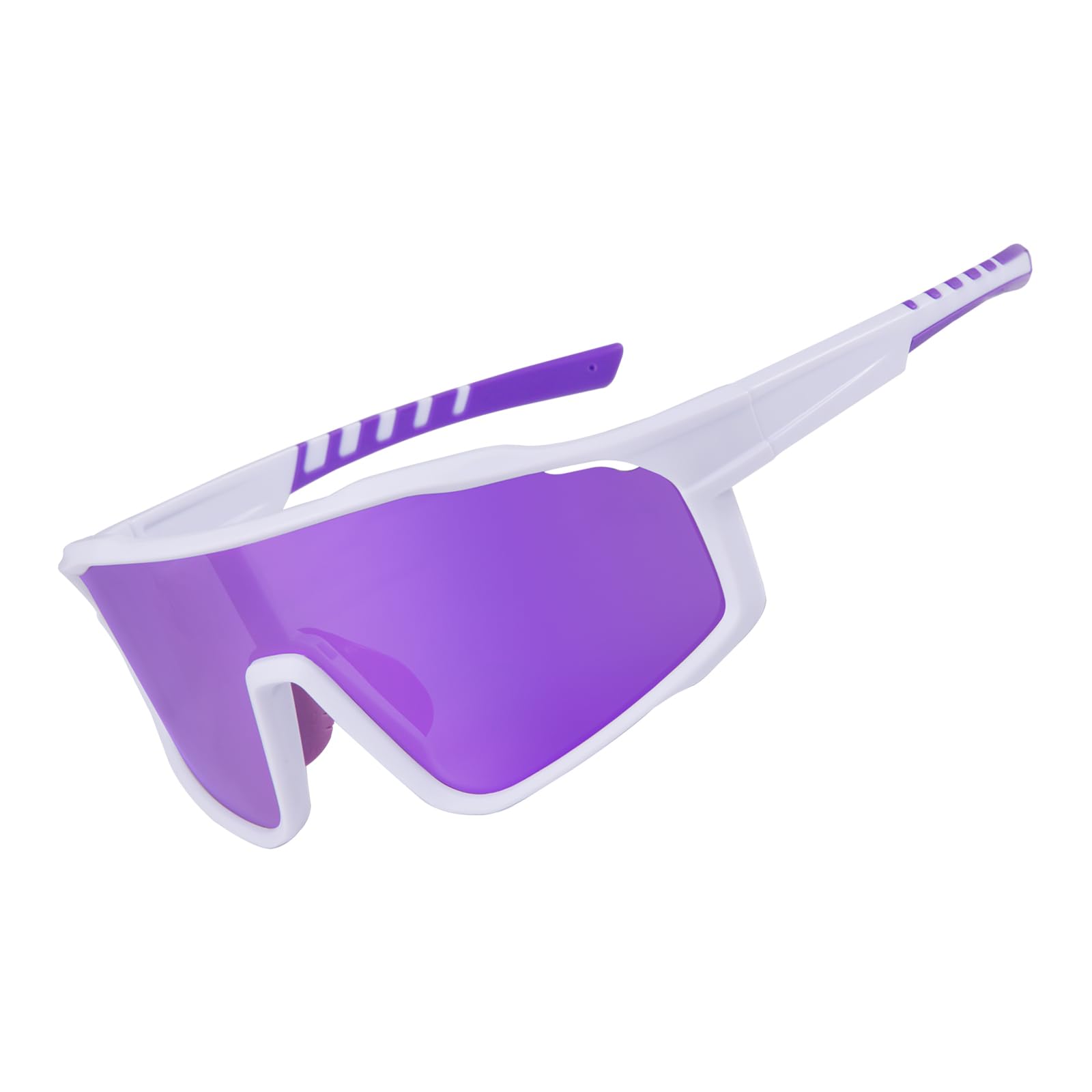 Polarised Cycling Sunglasses UV400 - White Frame Purple Lens-image-2286ee66-4686-4282-87ff-79007c89d710-119284