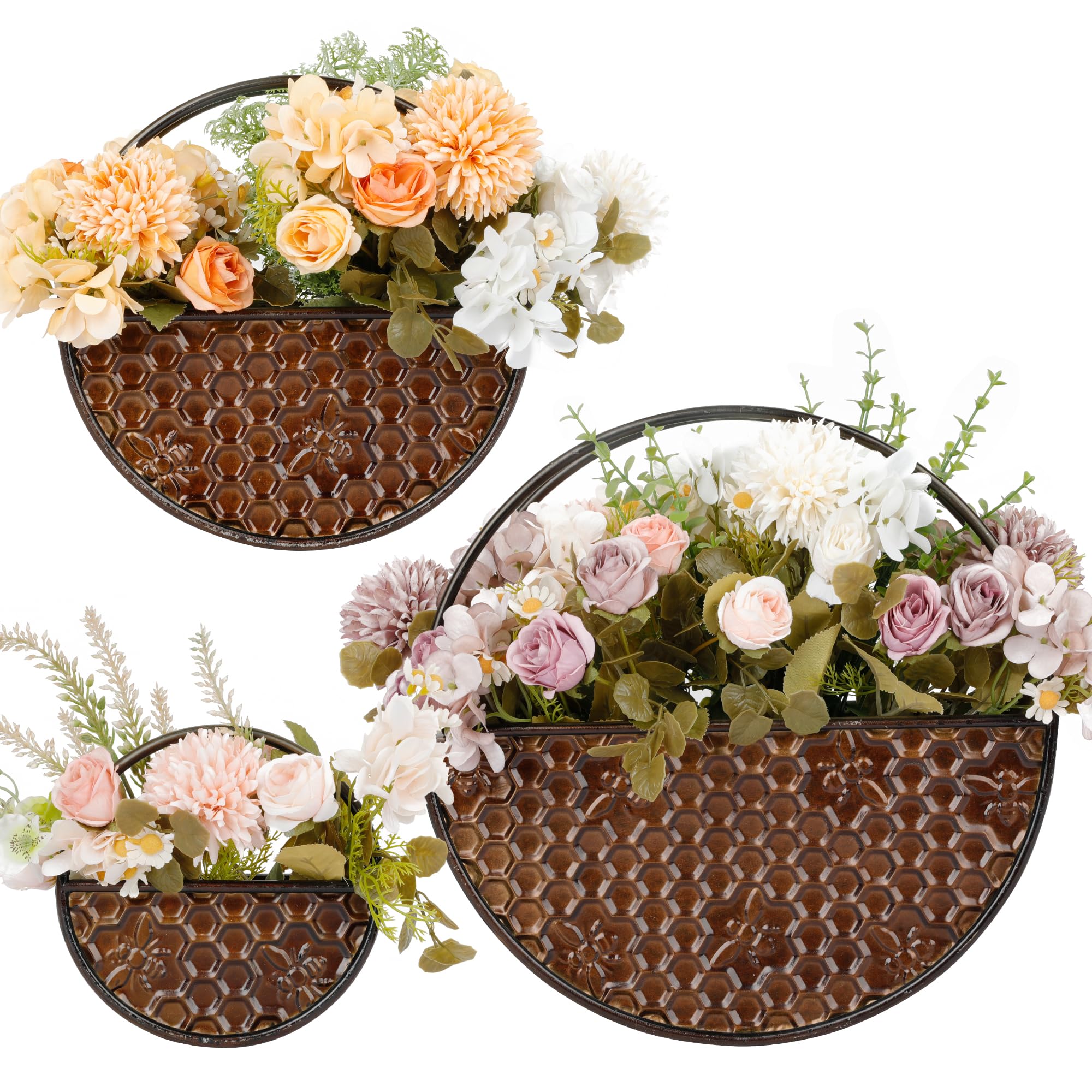 Round Bronze Wall Planter Set - 3 Metal Hanging Vases for Indoor Outdoor Décor-image-ce6f3120-bebb-4e1b-b53f-6c3ed4aa7dab-39132