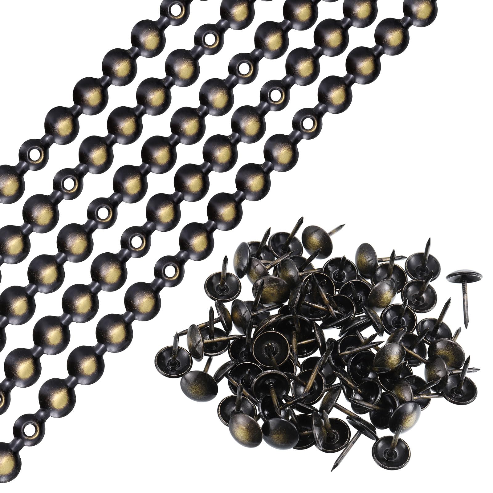 sourcing map Upholstery Tacks Strips, 5Pcs 1Meter (11mm Black-Gold)-image-eb9810ab-da53-4354-a694-954f0719c5e6-63217