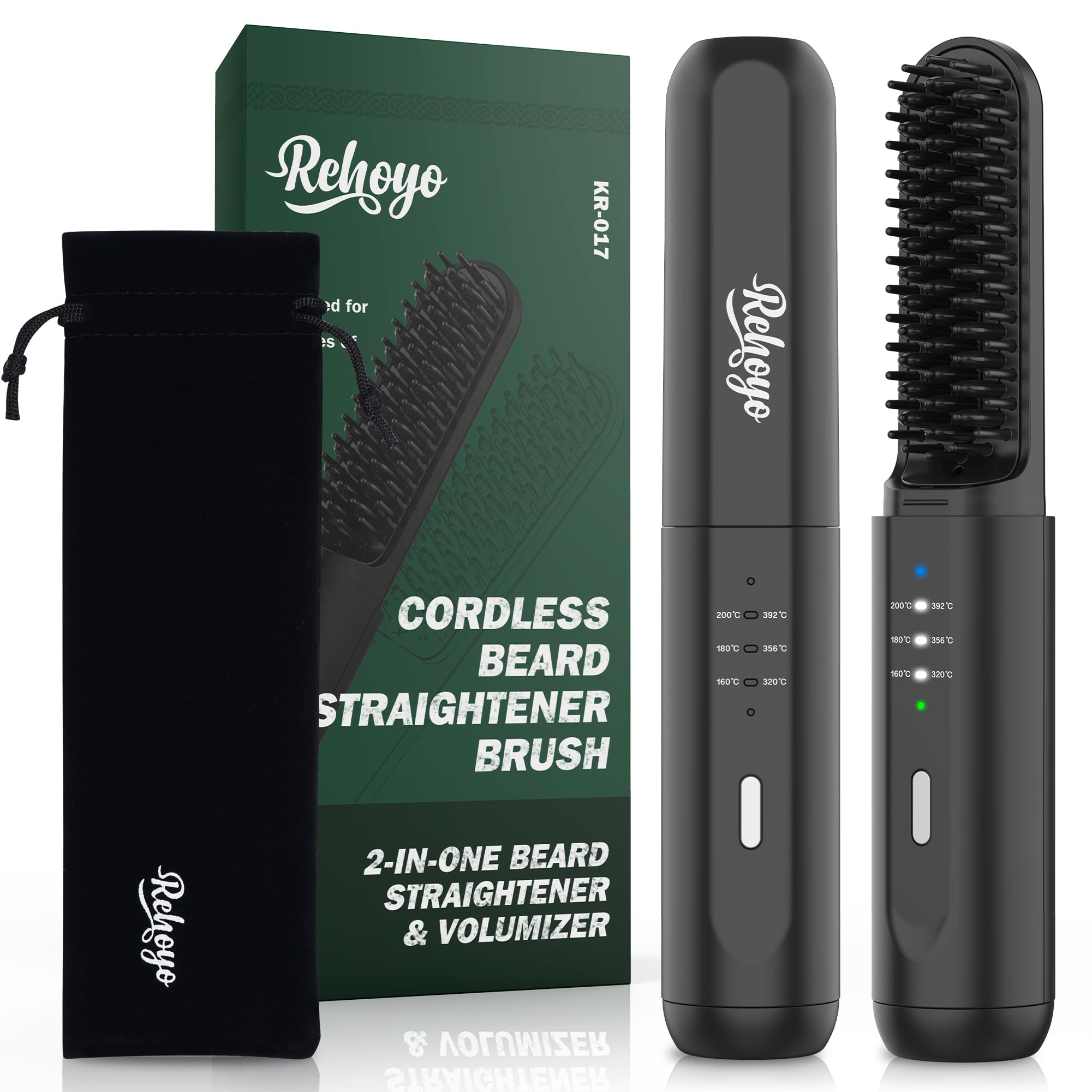 Beard Straightener Brush Cordless Rechargeable - Black One Size-image-ec1d5210-abc1-4cf6-9e64-4ad958948dee-97327