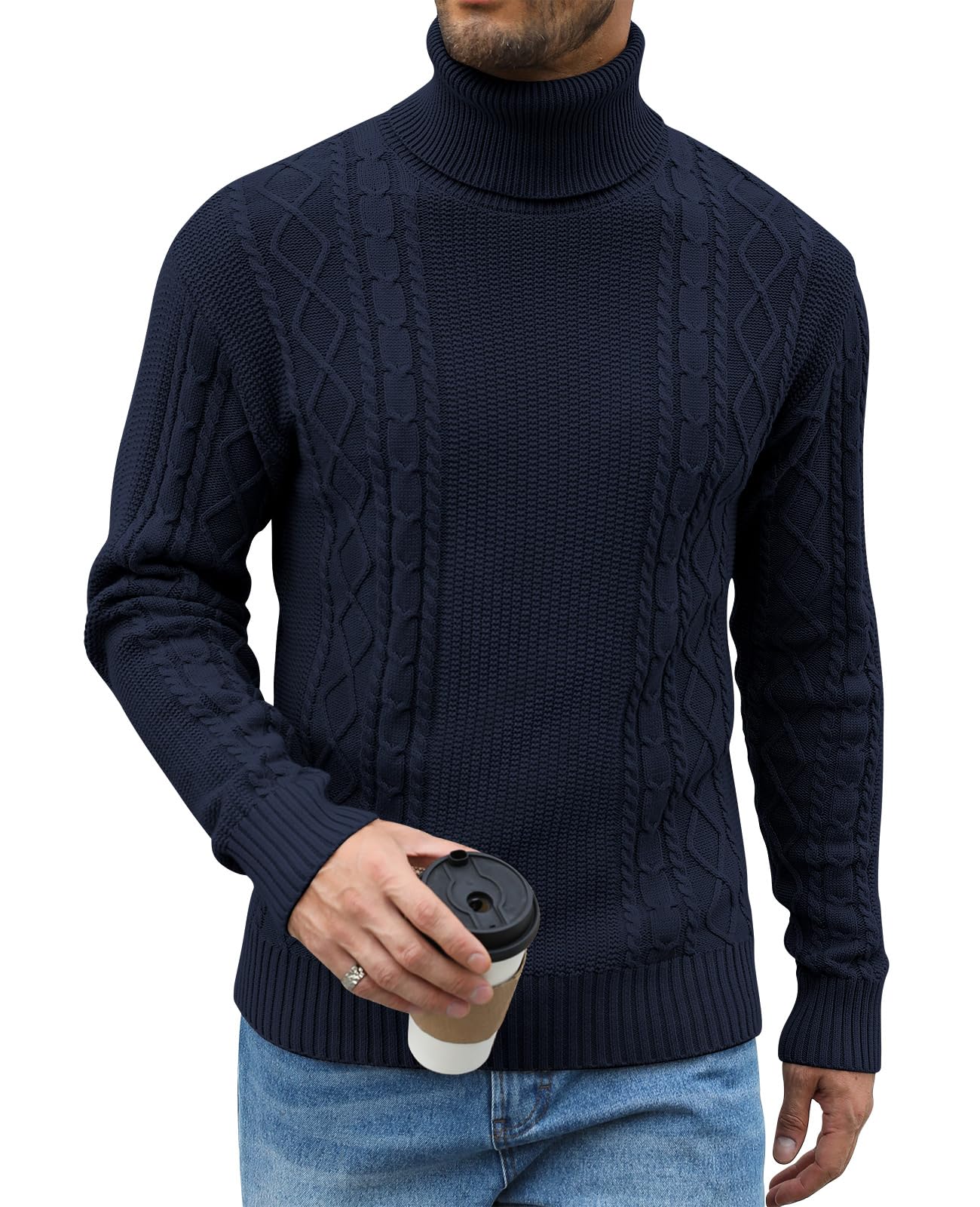 Men's Ribbed Jumper Slim Fit - Navy Blue XXL-image-be31eda6-3ca0-40bd-ab44-7ba129cdaf22-111875