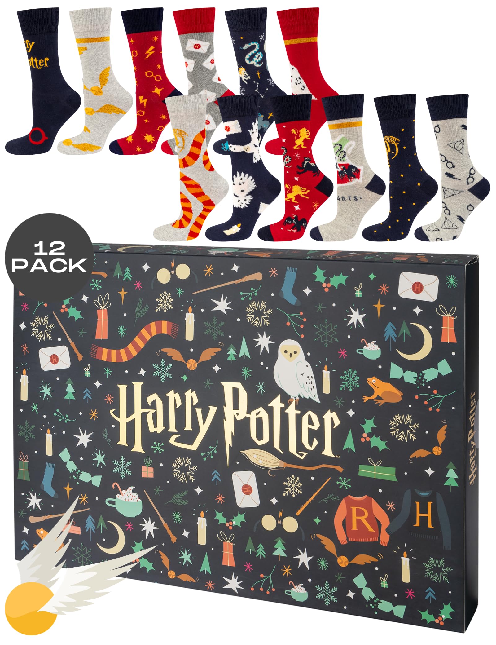 Harry Potter Socks Gift Box 12 Pairs - Harry Potter 12 Pieces UK 6.5-10.5-image-ae9f6b50-6dfd-4af5-90cd-047dc2cd944a-96776