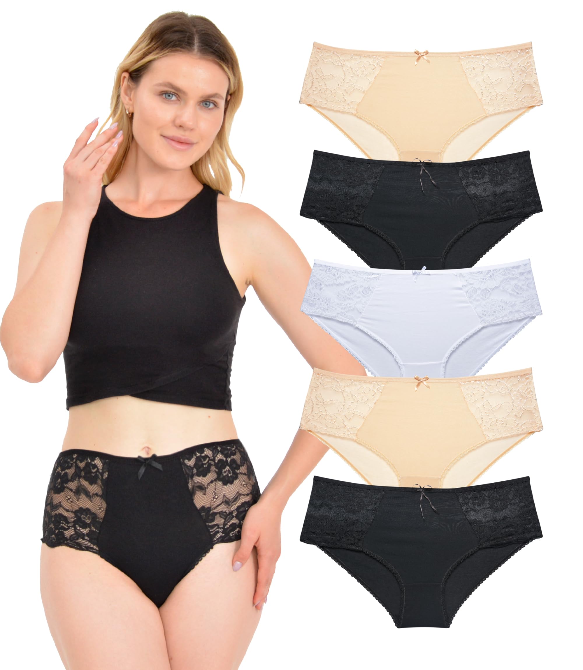 Women's Lace Panties Underwear (XL-2XL-3XL) 2 2 Black, 1 White, XL-image-450876ae-5d2a-4fc1-9318-f270a174729d-63513